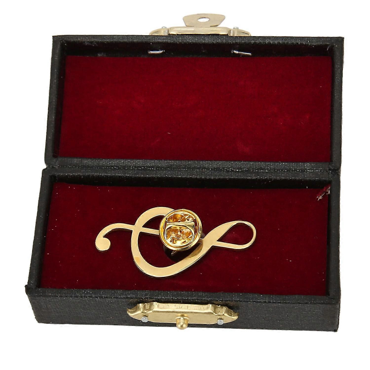 Music Note Brooch Gold Color Metal Exquisite Smoothing High Simulation Note Breastpin with Storage B