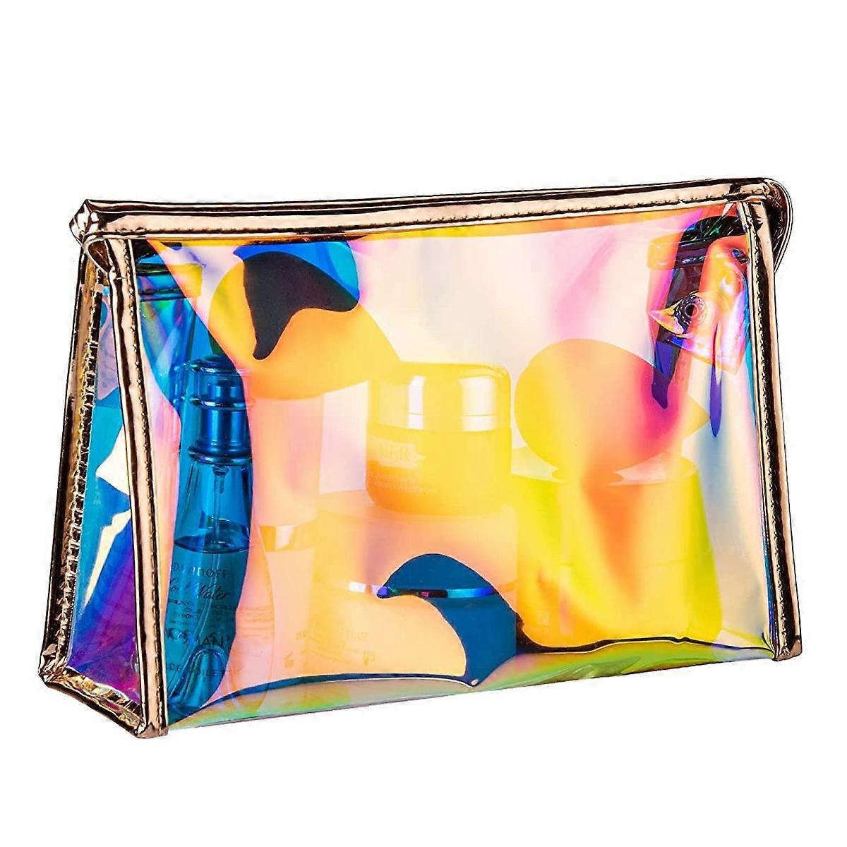 ホログラフィックメイクアップバッグレディースと花嫁介添人防水ポータブルメイクアップバッグとトイレタリー透明バッグ