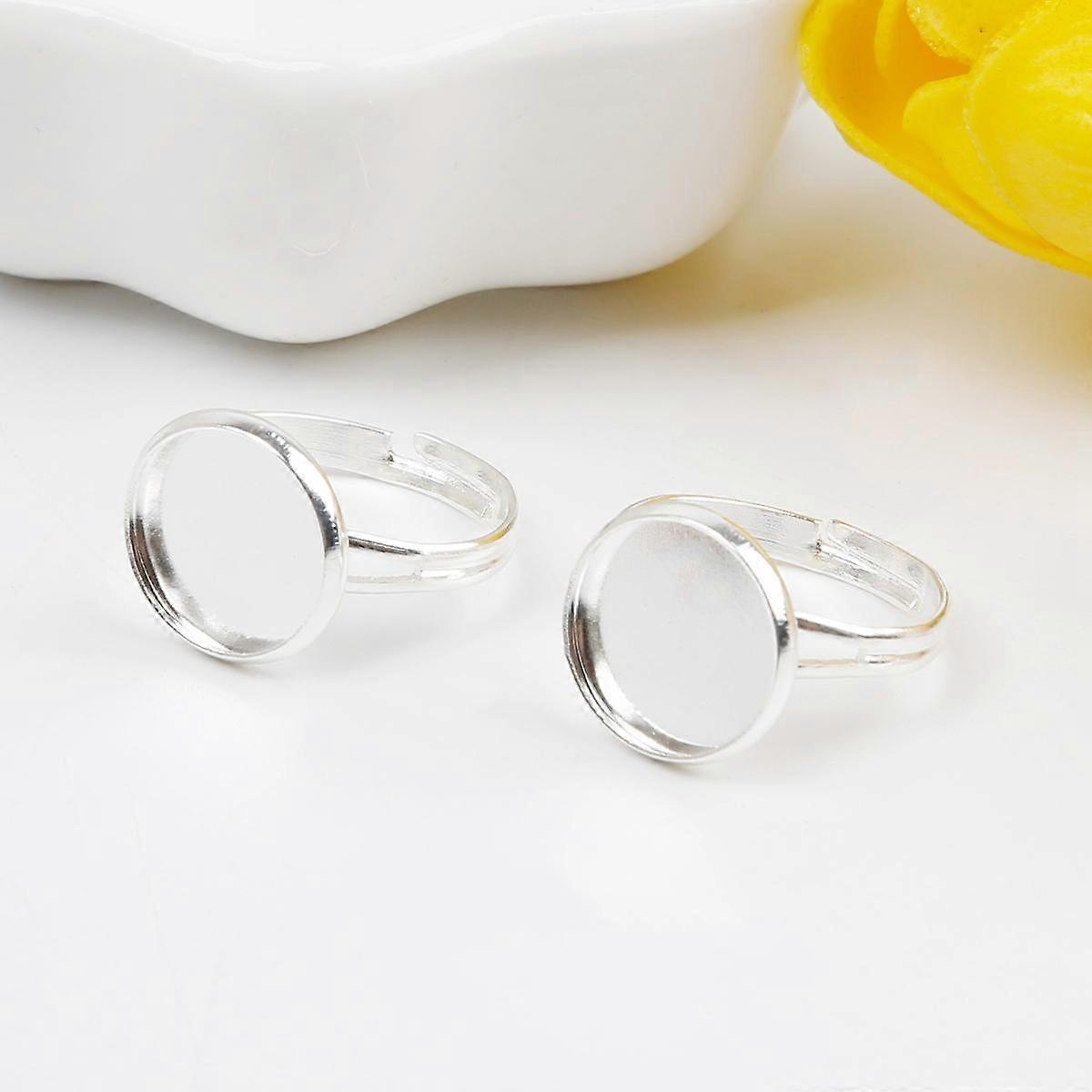 10Pcs Iron Ring Face Base Insertable Adjustable Ring For DIY Jewelry Making Craft Accessories