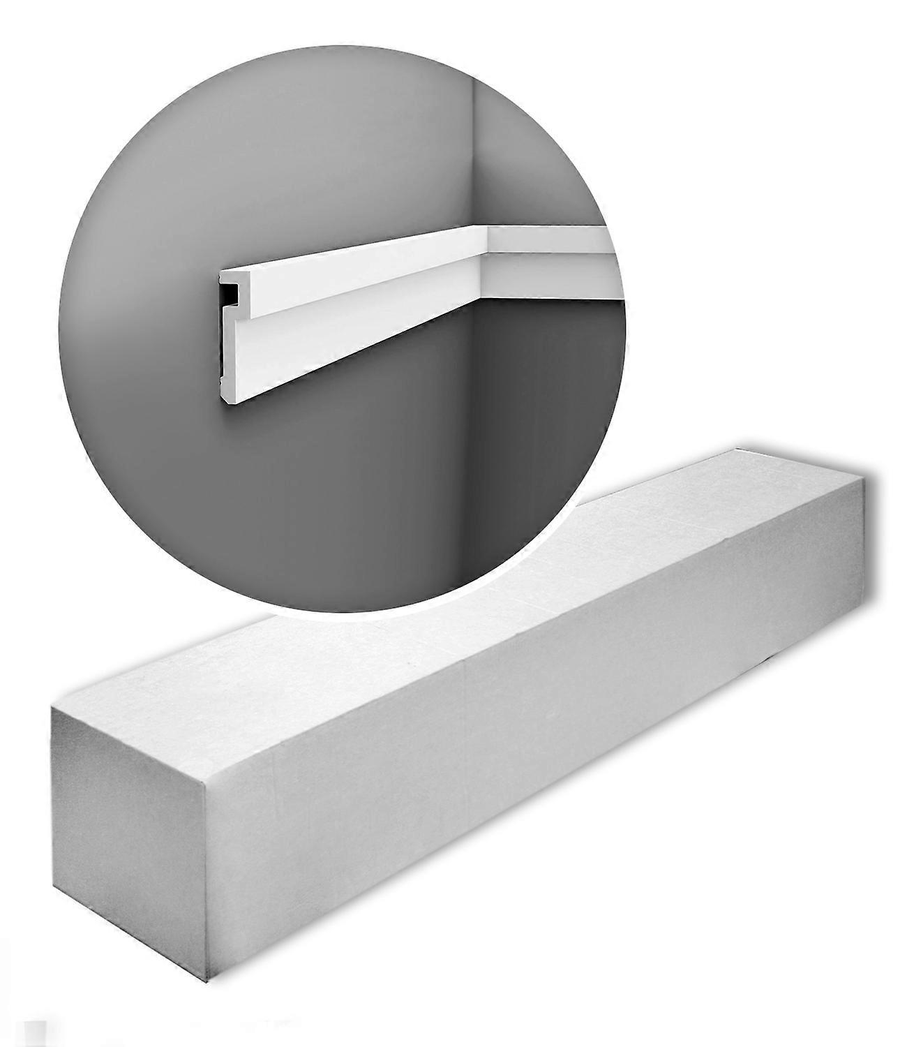 ORAC NV 24 x Cimaises PX198-box 48 Mètre MODERN Duropolymer® 200 cm blanc prétraité léger, indéformable, résistant aux chocs