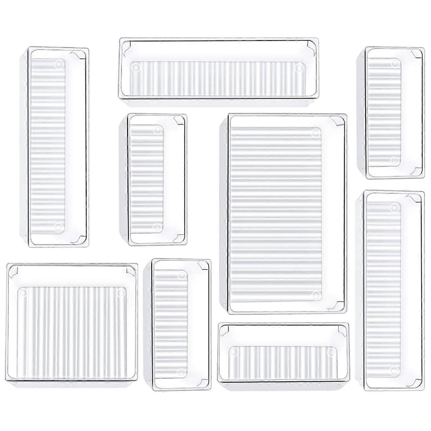 9-piece drawer storage box set Suitable for bathroom makeup dressing table organization
