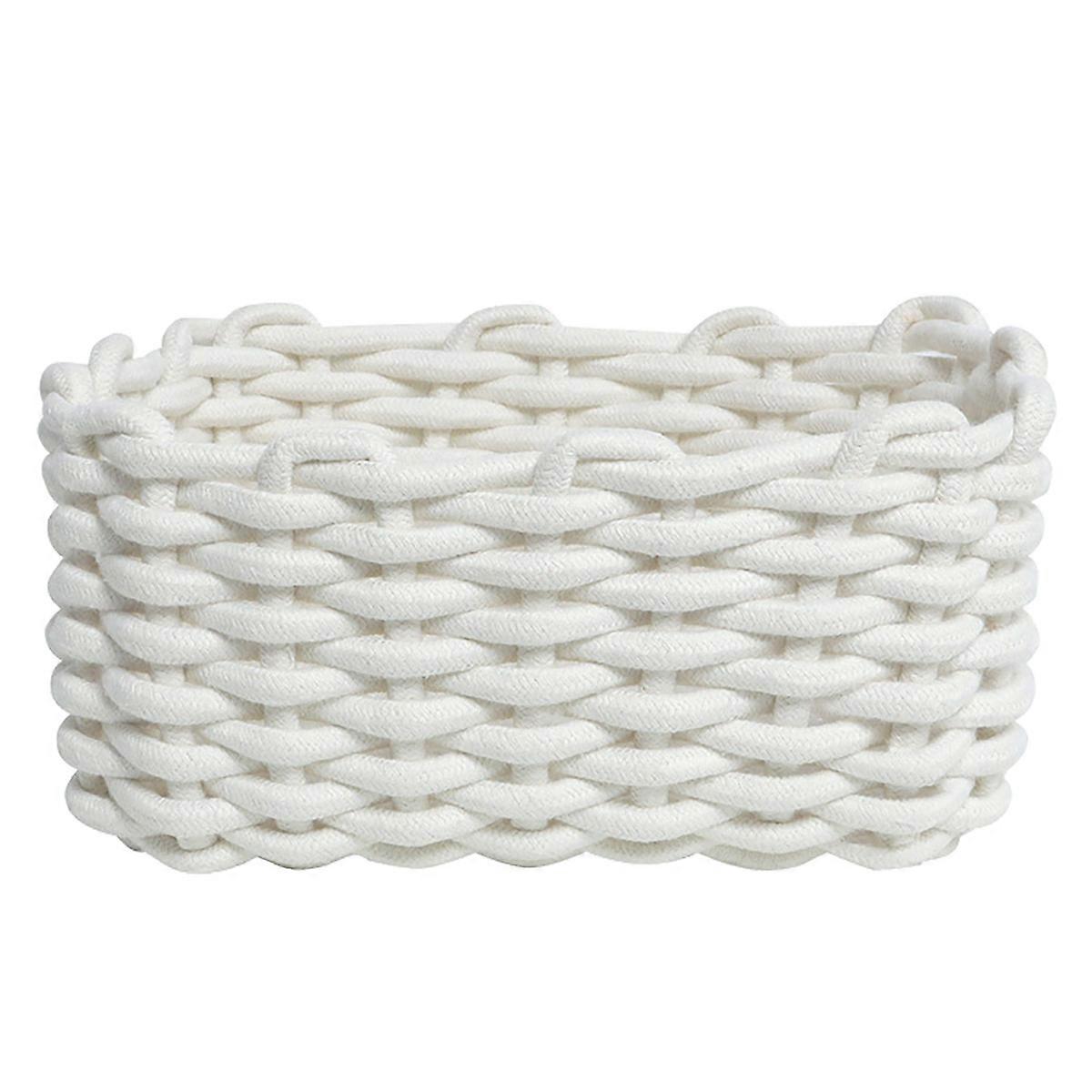 Woven Cotton Rope Rectangular Storage Basket