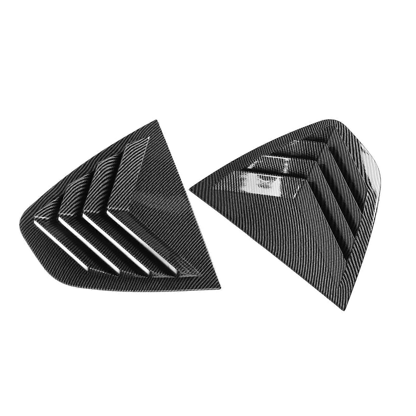 Pair of Rear Window Louver Cover Sturdy ABS Left Right Side Window Shutter Cover Trim for Giulia 2016-2024 Carbon Fiber Style 
