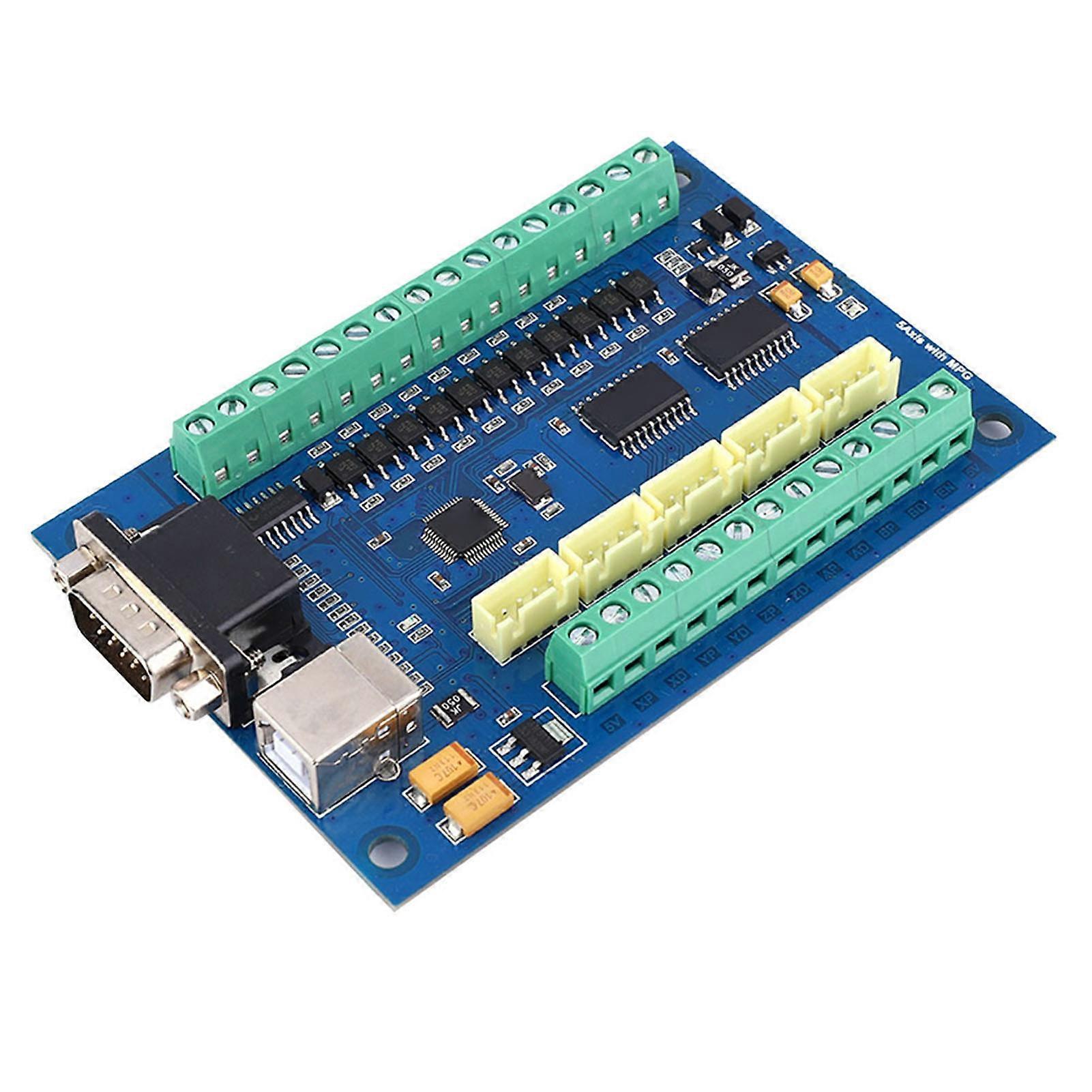 USB 5 Axis 100KHz Motion Controller Card Board for CNC Engraving 12-24V