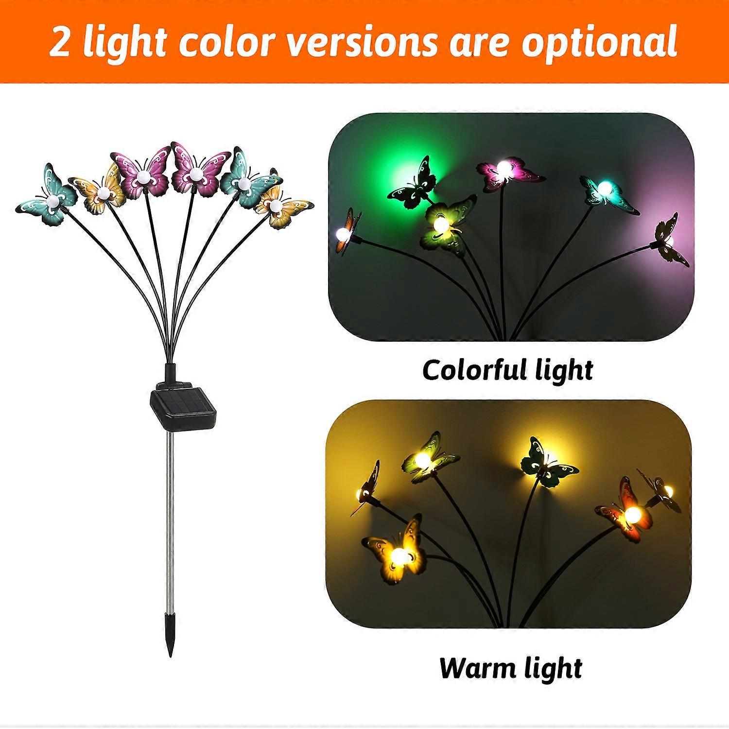 Neoglint Solar Garden Lights Decorative Butterfly Swaying Lawn Lamp Outdoor Landscape Pathway Light