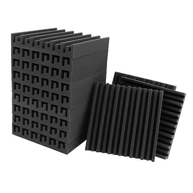 12 Packs Acoustic Foam, Grooved Sound Board, High Density Acoustic Board, For Acoustic Treatment And Wall Decoration, 30X30x5cm