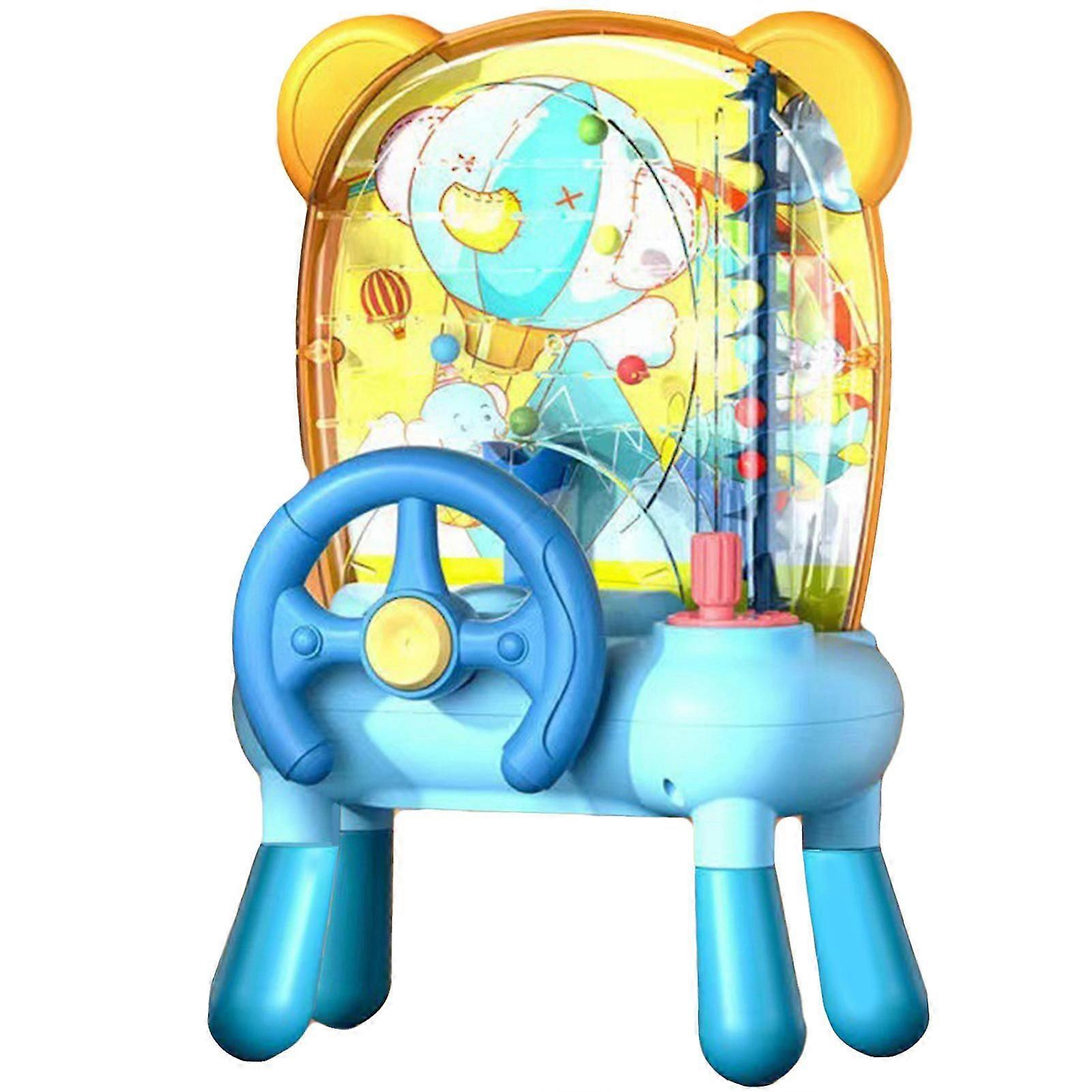 Game Machine Arcade Game Machine Soft Led Light Music Steering Wheel Control Marble Games Electronic Pinball Machine Handheld Games Toy