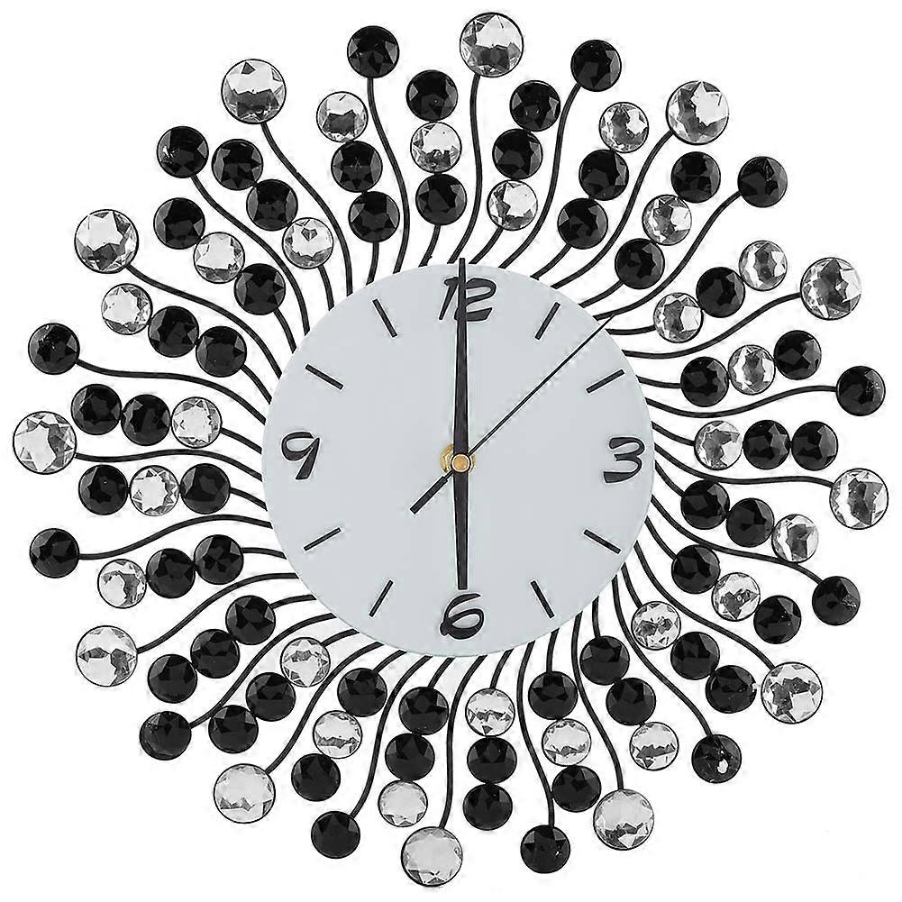 Creative Wall Clock Non-Ticking Quartz Decorative Clock with Bling Diamond (without Battery)