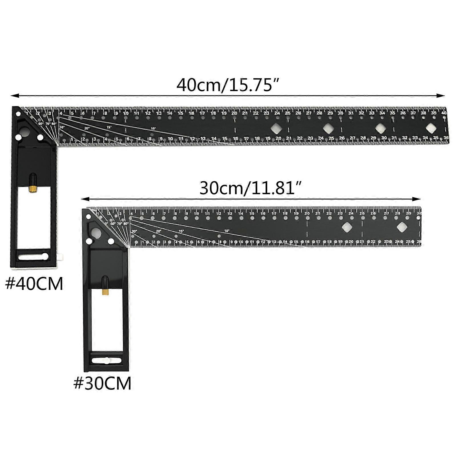 Carpenter Square Aluminum Right Ruler Angles 90 TurningRuler Woodworking Measuring Tool Gauges Angles Square 40cm