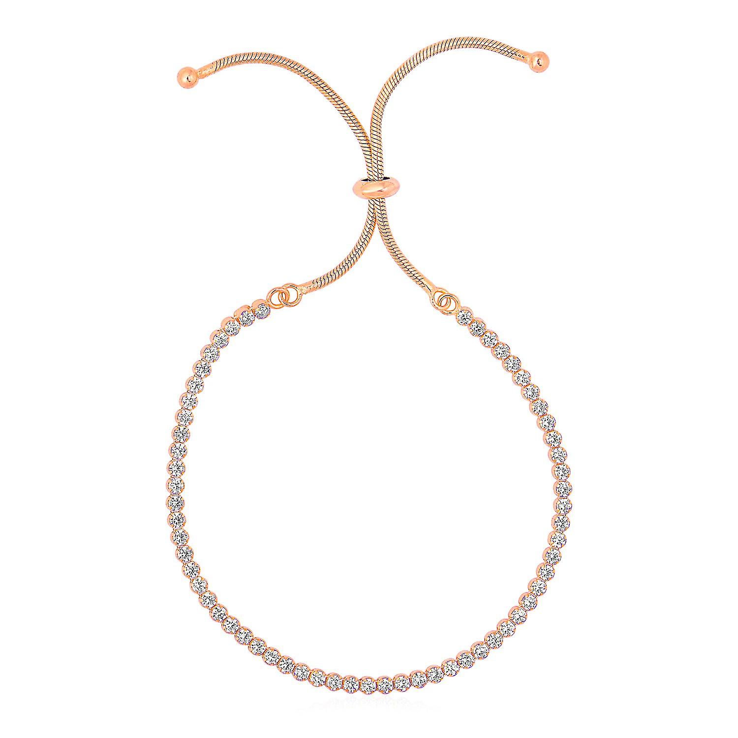 スターリングシルバーの調節可能なテニスブレスレットキュービックジルコニア