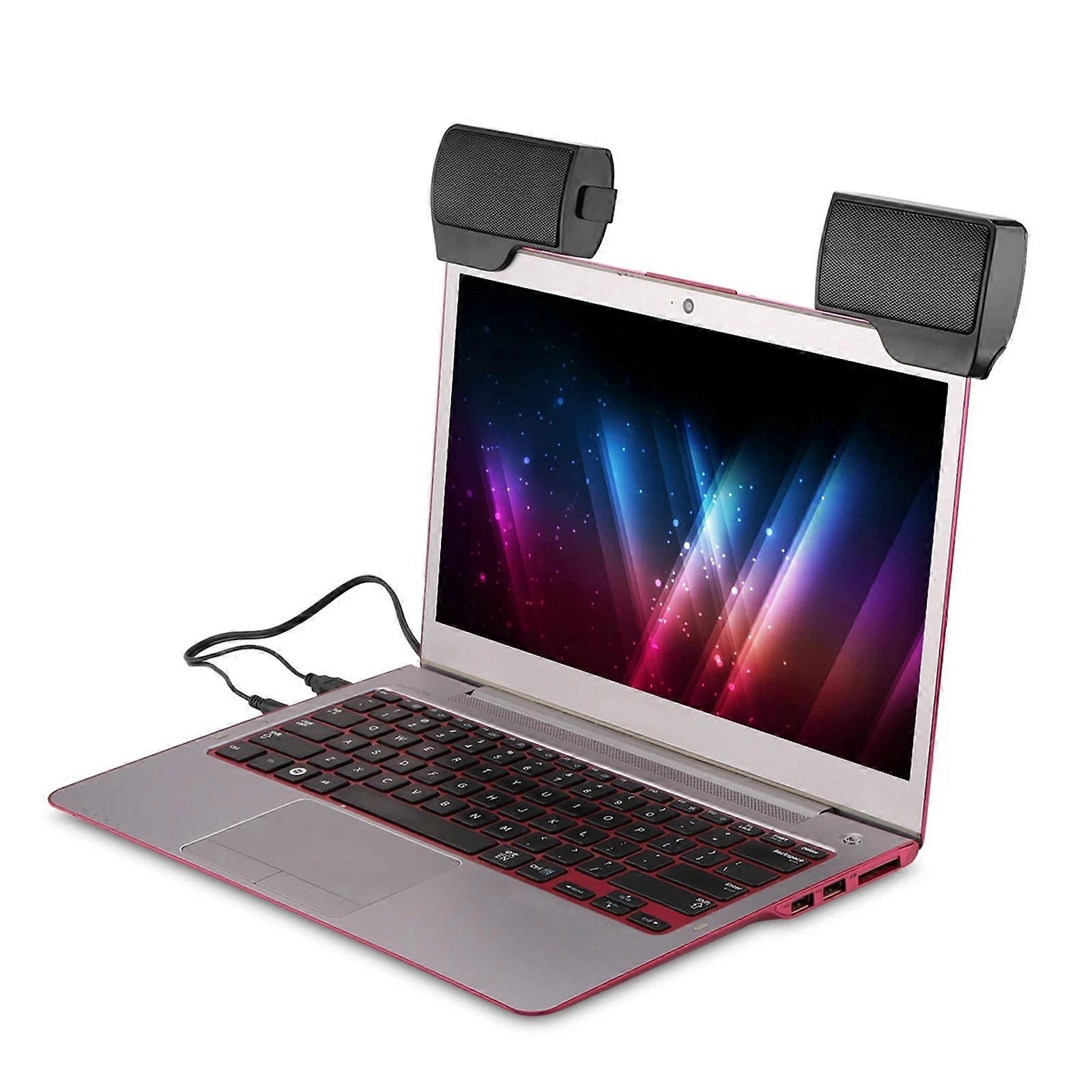 المحمولة البسيطة USB ستيريو المتكلم الصوت بار مكبرات الصوت كليبون للكمبيوتر المحمول الهاتف المحمول مشغل الموسيقى الكمبيوتر PC مع كليب