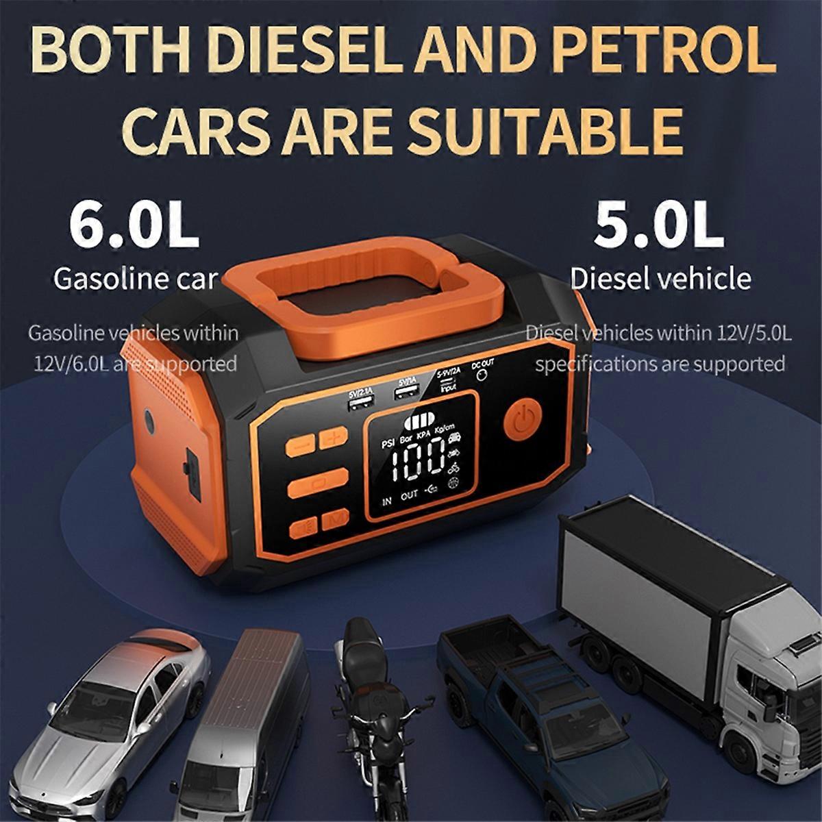 Car Jump Starter Air Inflation Portable Charging Pump All-in-One B