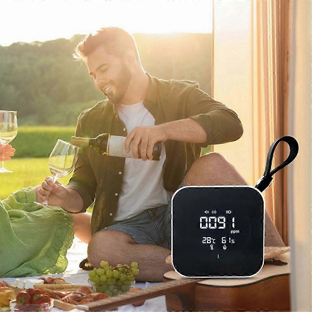 Carbon Monoxide Detector Portable CO Meter LED Display Temperature and Humidity Sensor Tester with