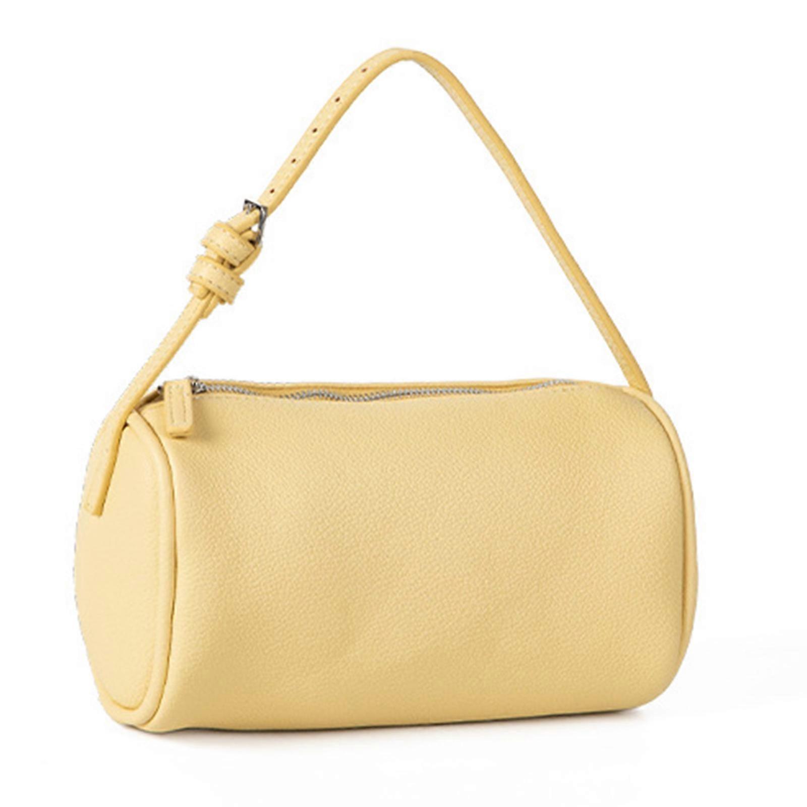Sac à main cylindrique accrocheur Sacs à bandoulière en cuir PU avec sangle réglable pour les sorties décontractées et les événements spéciaux Jaune