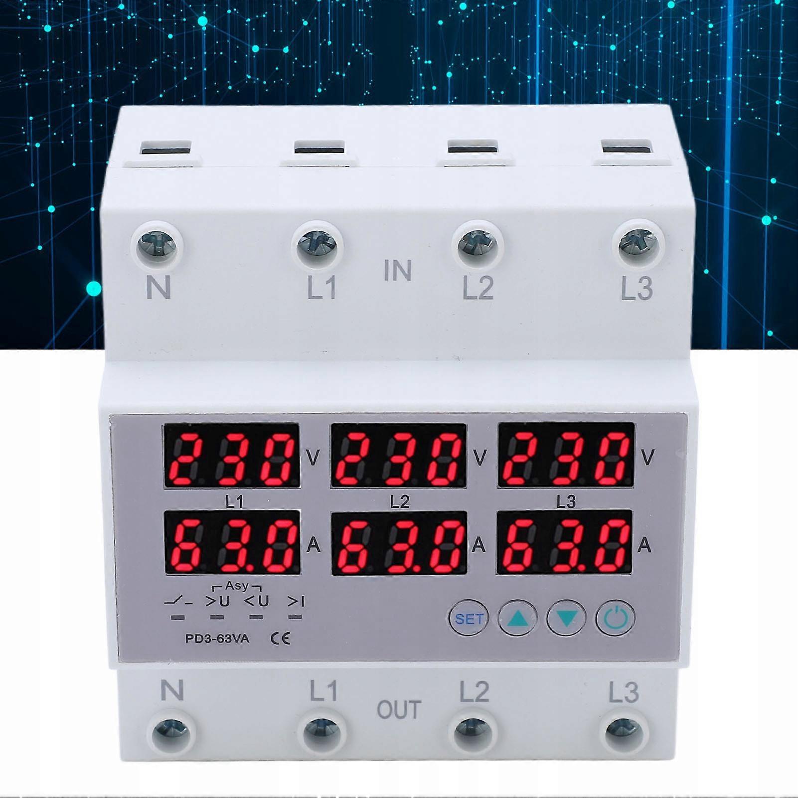 3-phase Din Rail Voltmeter