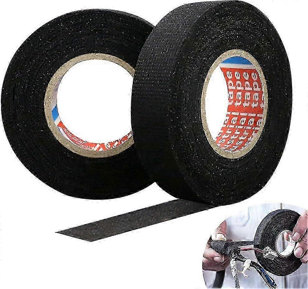 عبوة من 2 شريط نسيج كهربائي عازل للكابلات مقاوم للتمزق 19 مم × 15 م ، 25 مم × 15 م - YA