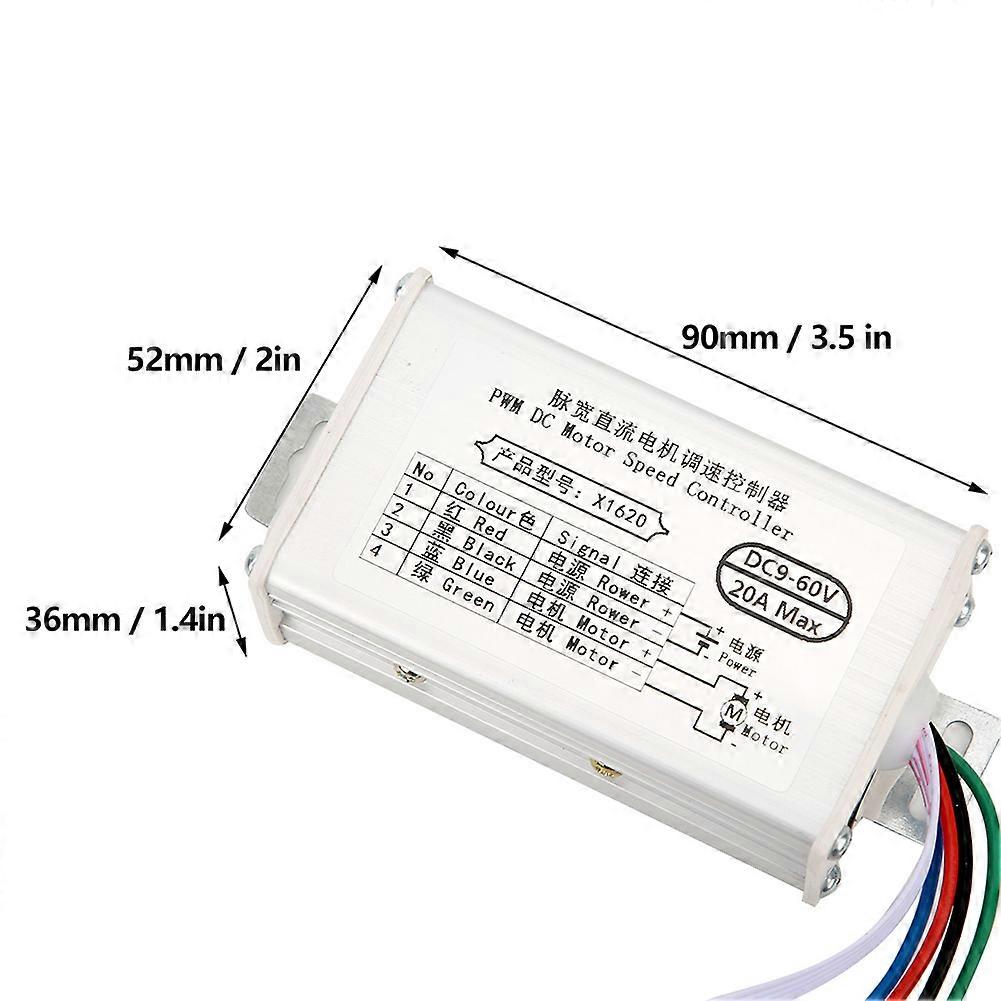 Adjustable PWM Brush DC Motor Controller 12-60V 30A 15kHz