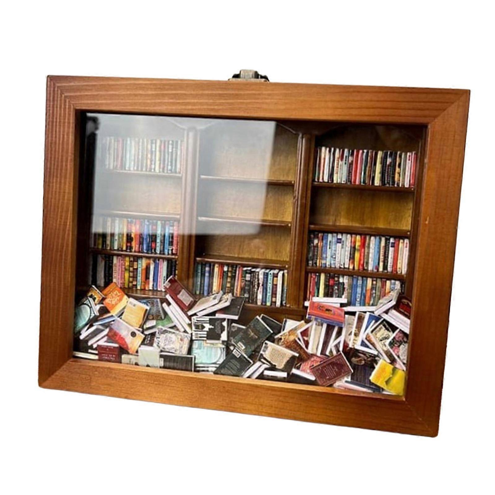 Shaking Bookshelf Home Decor Decorative Keepsake Miniature Book Display For