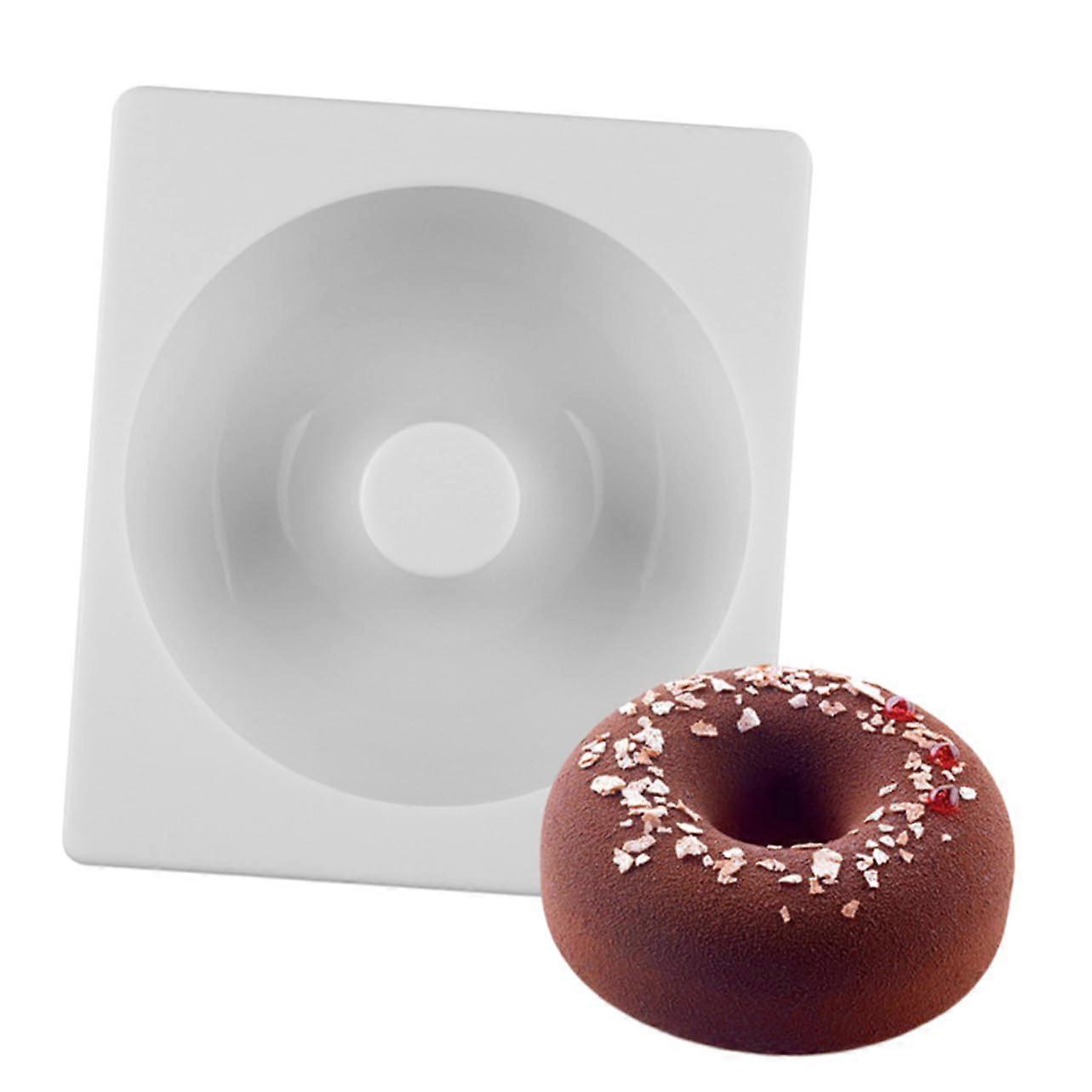 Silicone Donut Mold Set of 2, Non-Stick Baking Supplies for Home Kitchen, White Cake Donut Maker for Delicious Treats