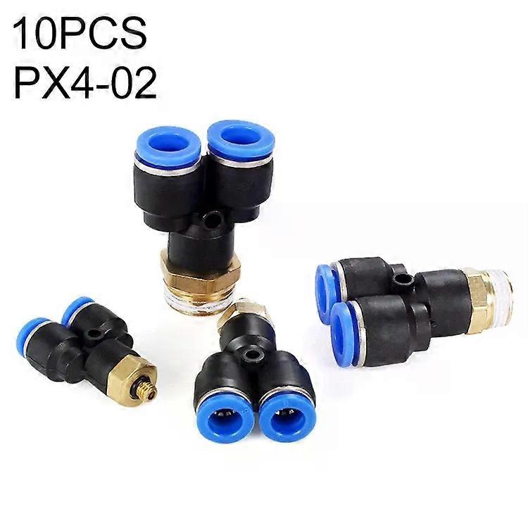 Pneumatic Quick Connector-PX4-02,10pcs Plastic Y-Type Tee Male Thread