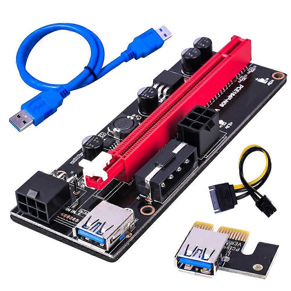 PCI-E Pcie Riser 009 Express 1X to 16X Extender PCI E USB Riser 009S Dual 6Pin Adapter Card SATA 15