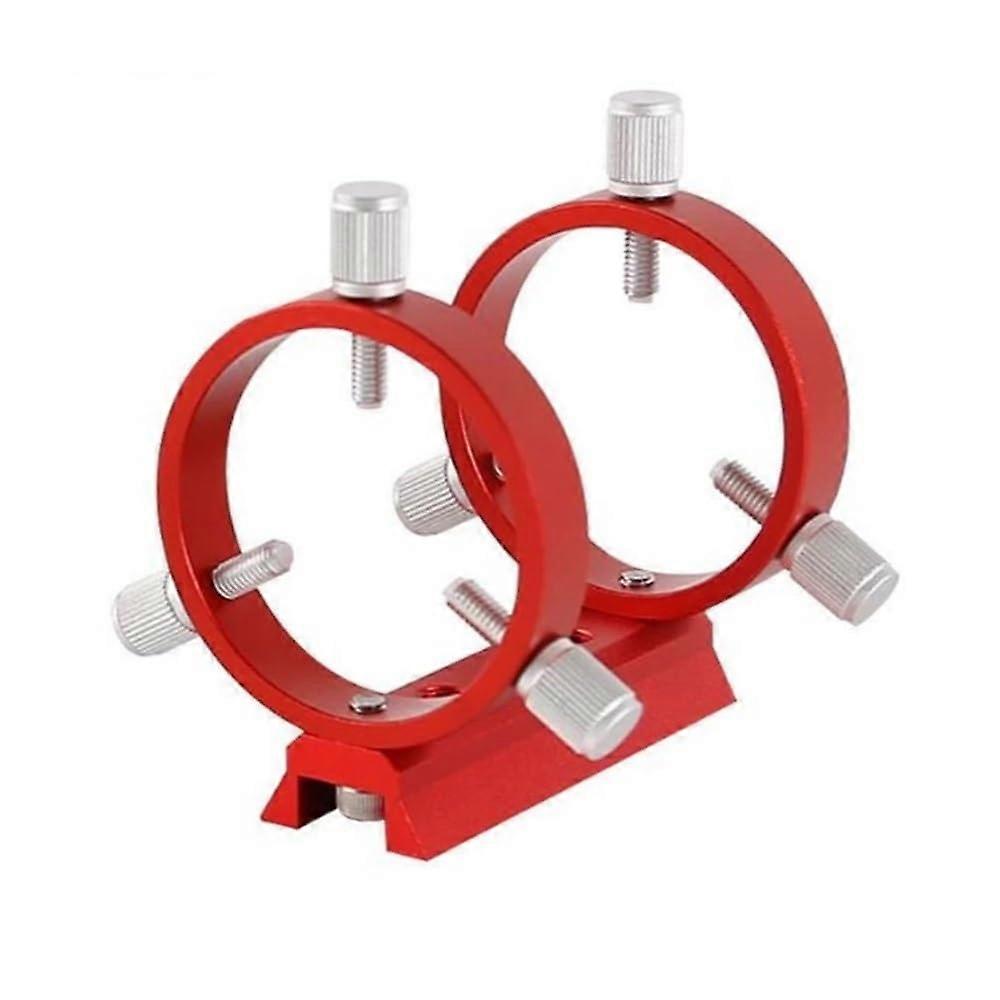 Telescope Accessories 60mm Guide Ring Set Three Point Astronomical Guide Ring 1PCS Plate 2PCS Ring 8PCS Screws Red Color Telescope Eyepiece