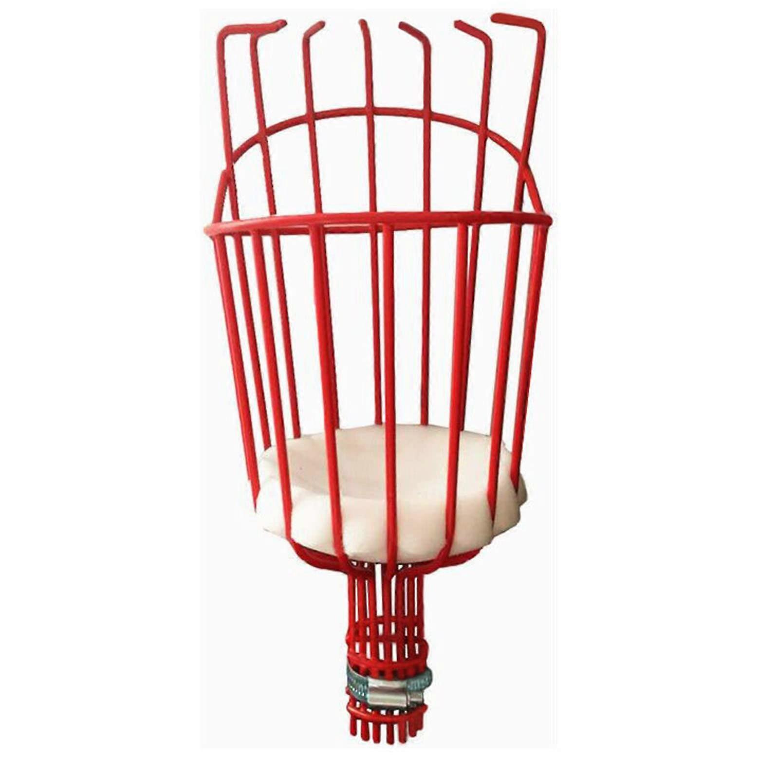 Metallfrüchte Picker Teleskop mit Tiefem Korb und Pfläge für Kopffänger in Rot, 2 Meter Länge, Edelstahl Material