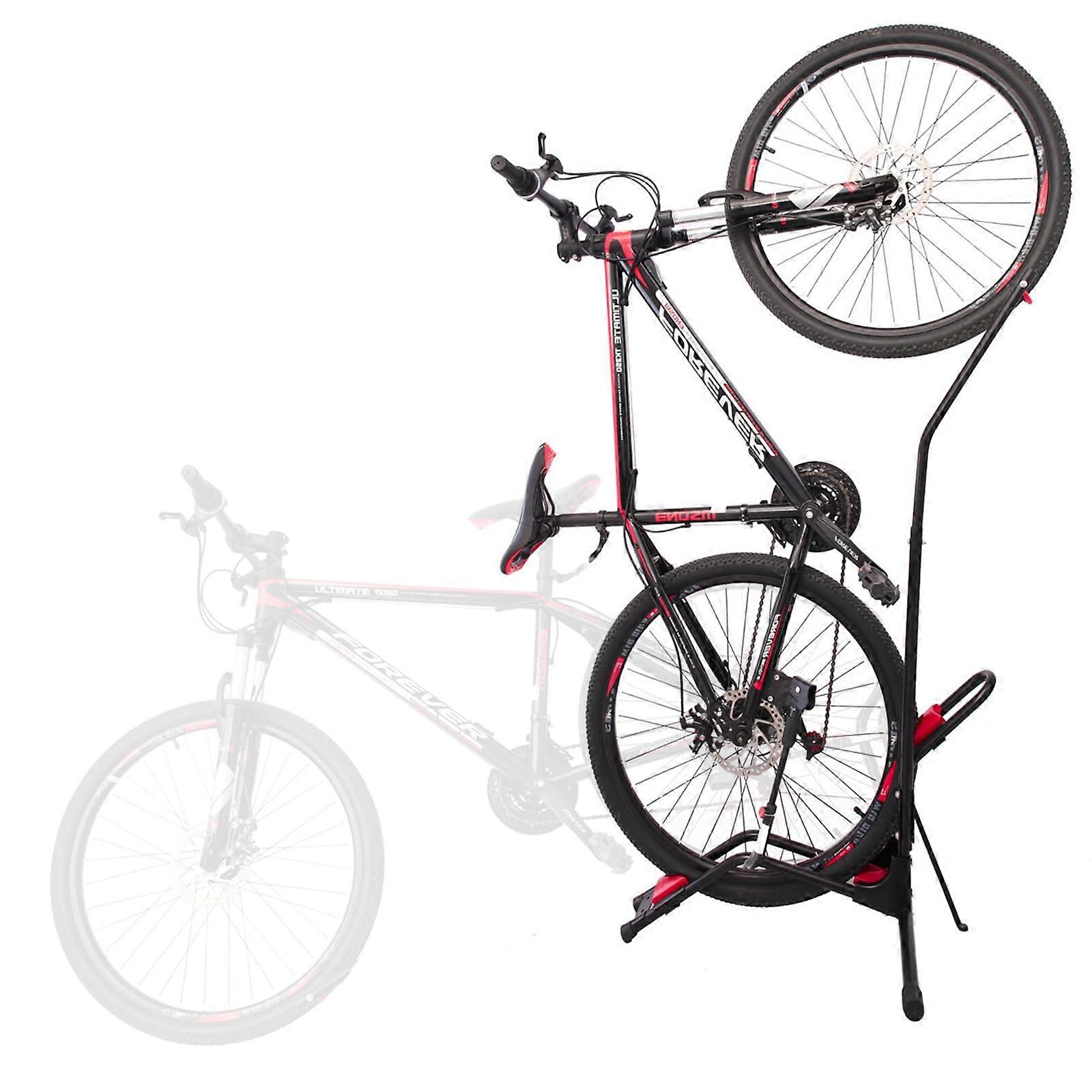 Perpendicular Bicycle Stand, Vertical & Horizontal adjustable height bike storage shelf - 29 'wheel size