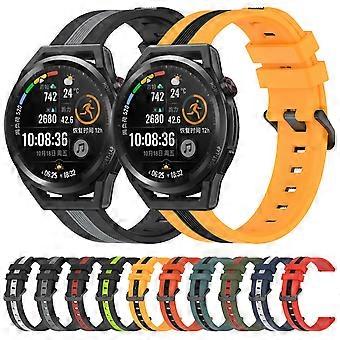 Voor Huawei Watch GT Runner 22mm Verticale Tweekleurige Siliconen Horlogeband
