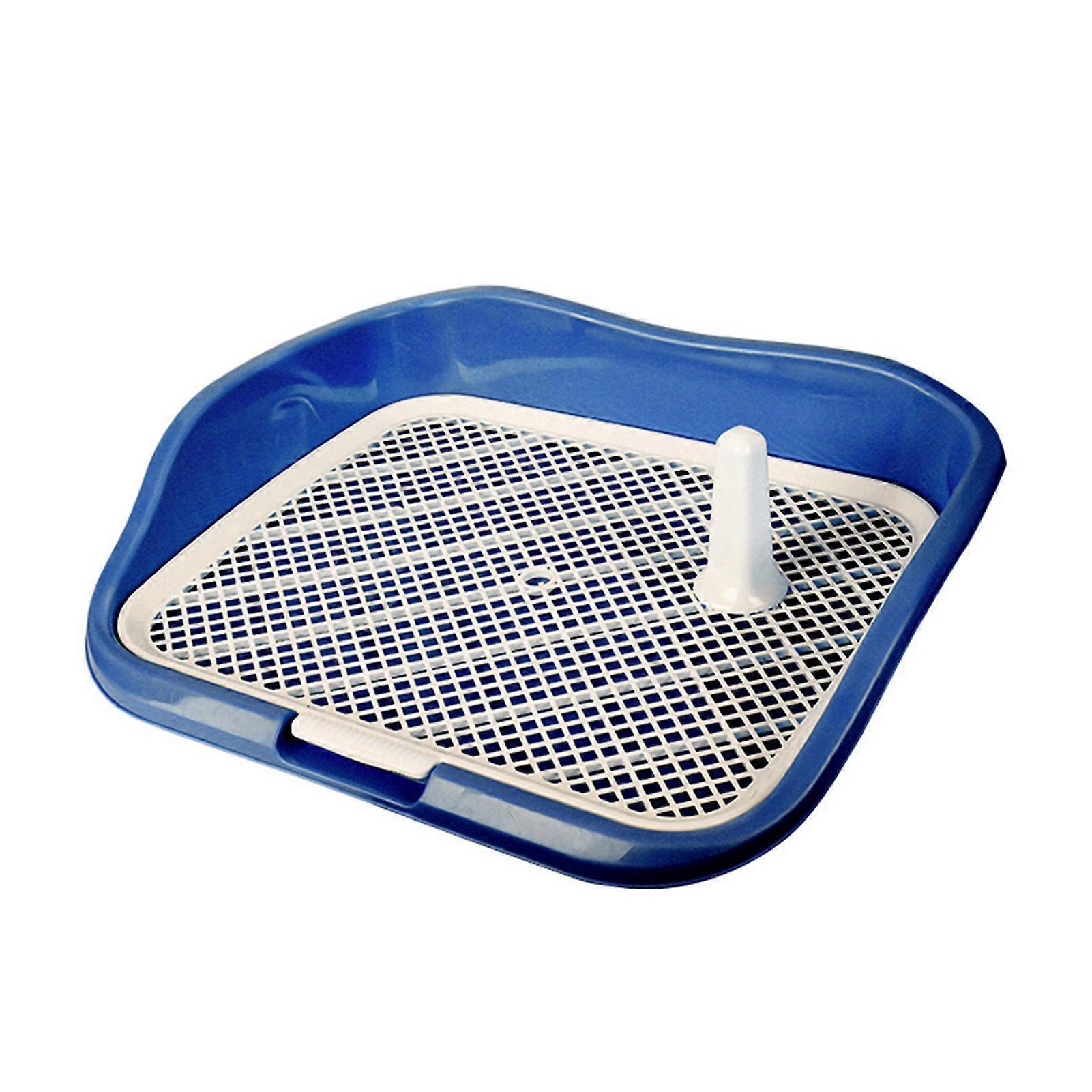 Potty Tray with Raised Fences Removable Mesh Grid Pad and Post Prevent Splashing Large Space Dog Training Toilet