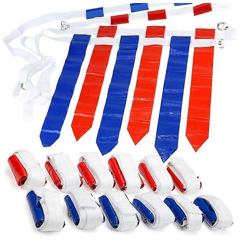 12 Player Adjustable Sliding Flag Football Set, 3 Flags Per Belt, 36 Flags Total for For Kids Adult