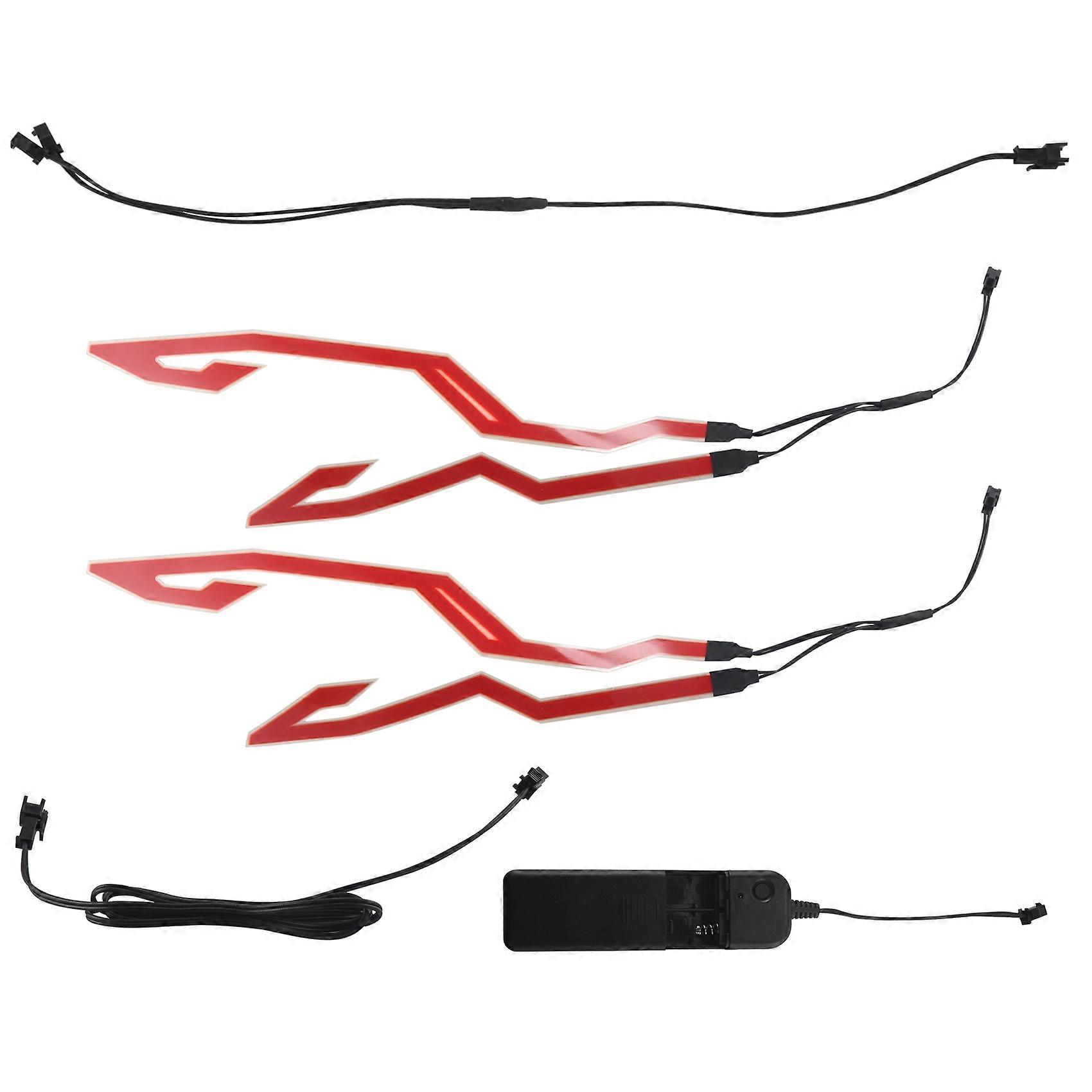 4PCS Motorcycle LED Night Light Signal Helmet 3 Mode(Red)