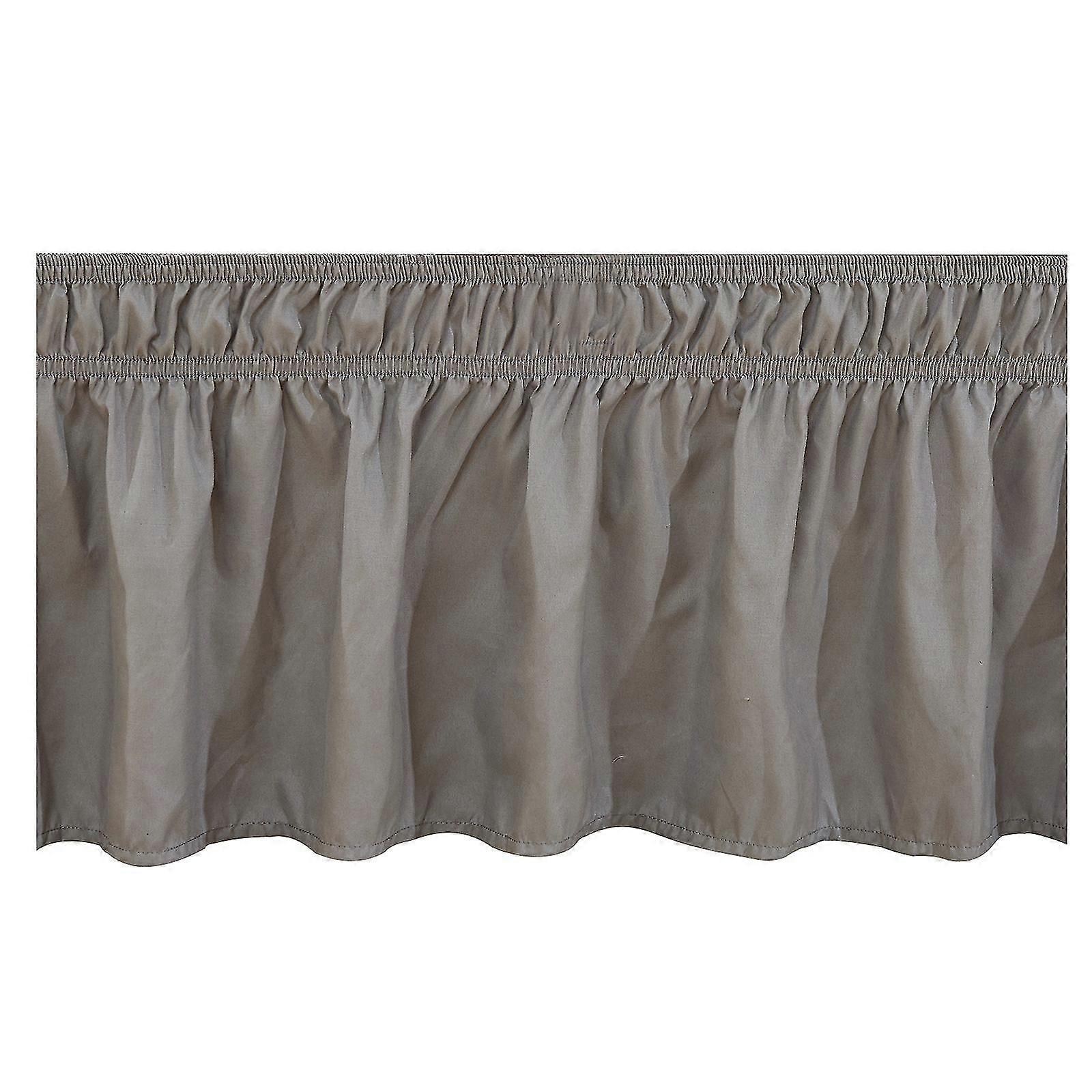 Pillows Case Bed Skirt Wrap Around Elastic Ruffles Resistant With Adjustable Elastic Belt