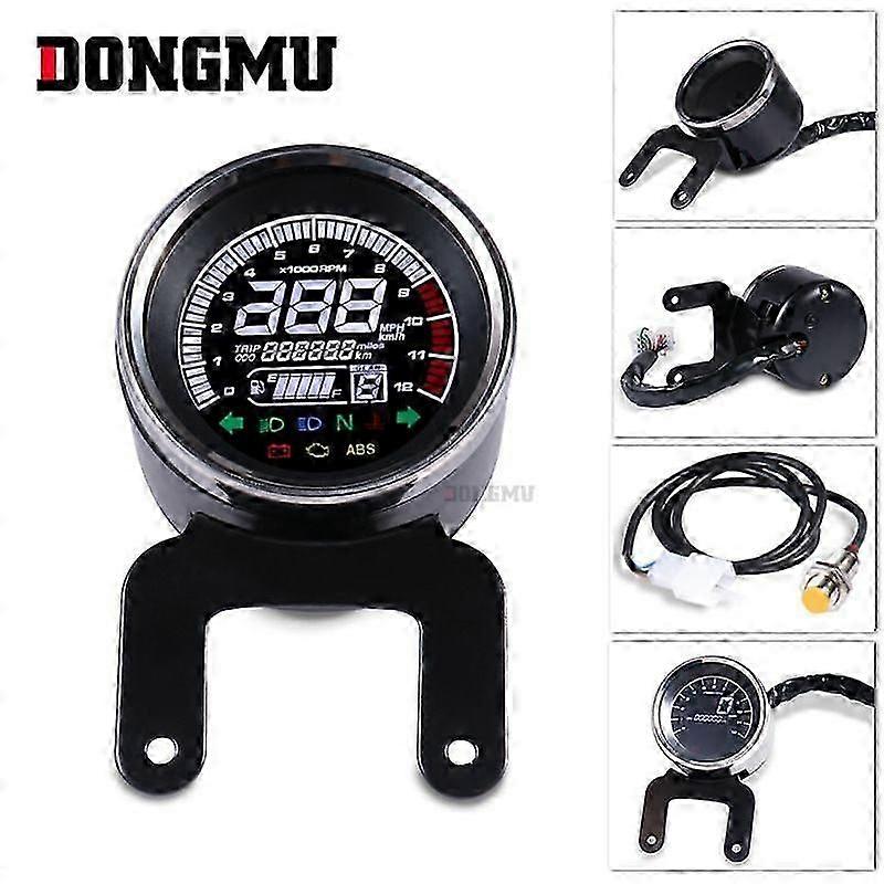 Cross-border Hot Selling Motorcycle Multi-function Instrument Modification Mileage Mile-kilometre Switching Lcd Screen Display Tachometer