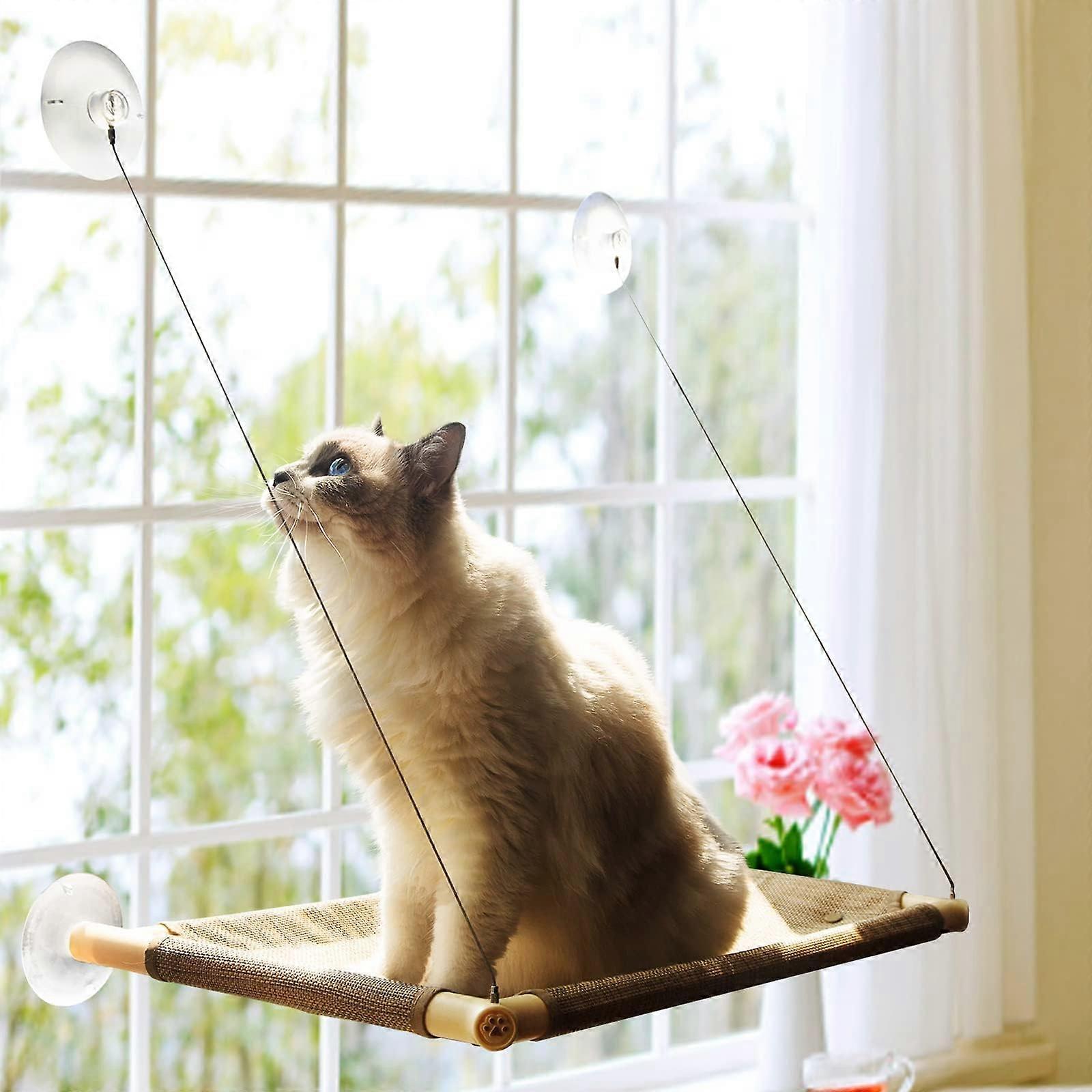 Cat Window Perch,Cat Hammock for Indoor/Outdoor Large Gats (Toile)