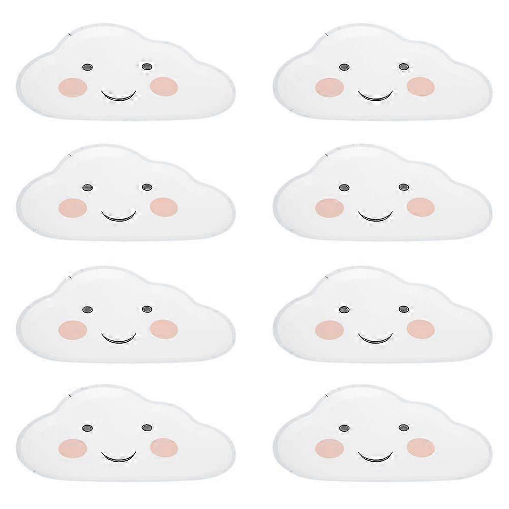 8pcs Disposable Cloud Pattern Paper Plate Birthday Wedding Party Supplies Dish Tableware