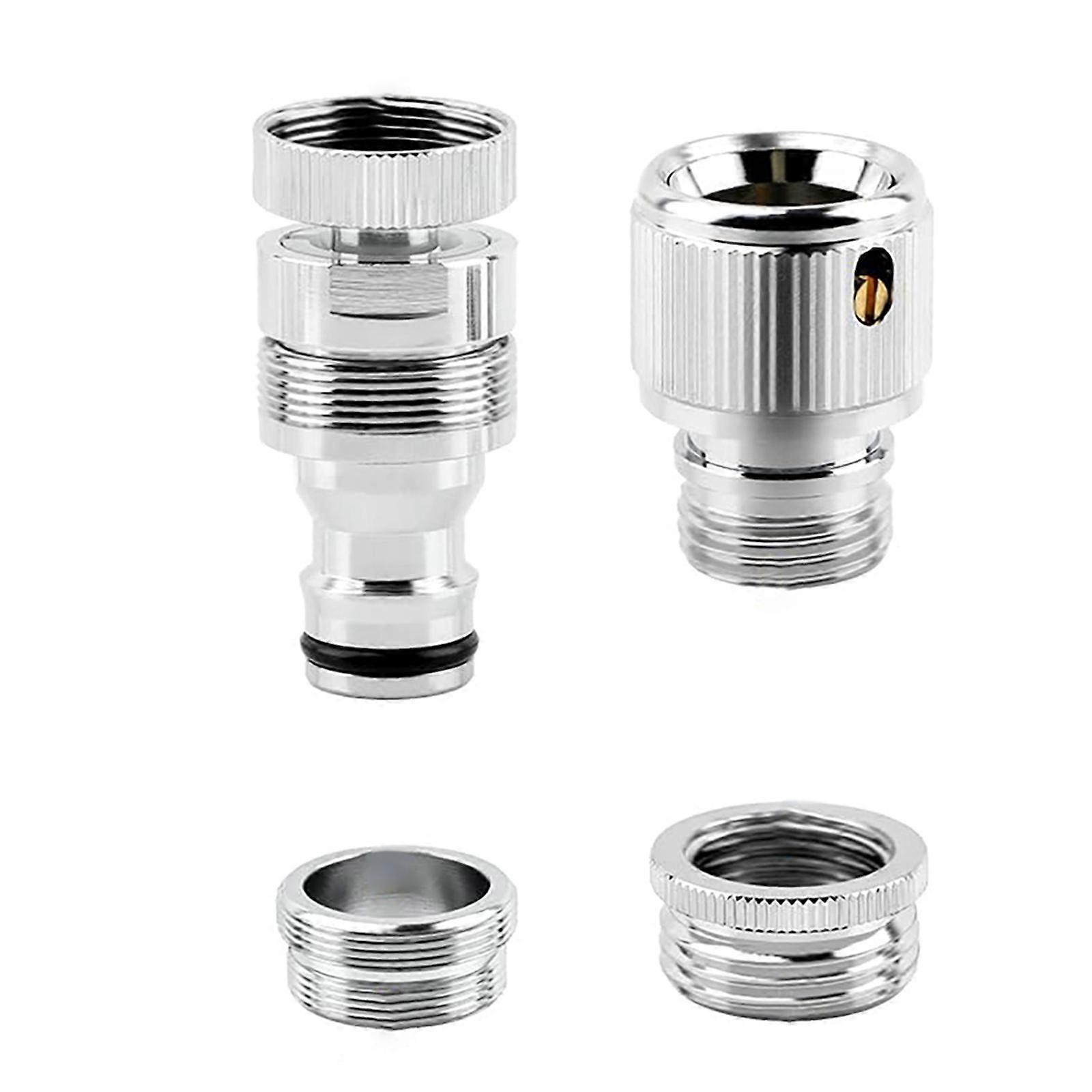 4Pcs Sink Faucet Quick Connector Faucet to Garden Hose Adapter Dishwasher Washer Snap Coupling Adapter for Shower Hose