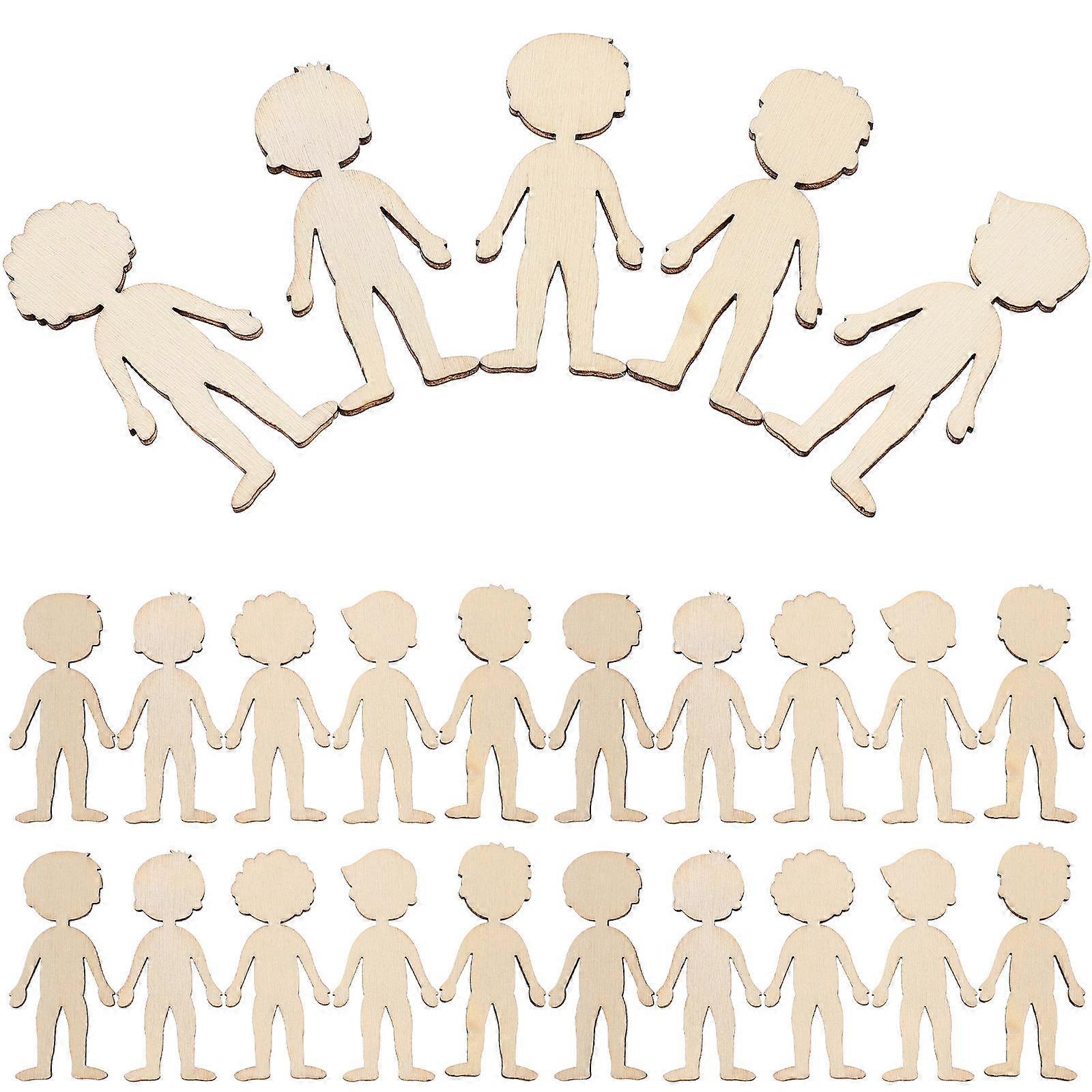 Artistic Wood Cutouts, Boys Figure Shapes for Engaging Creative Sessions