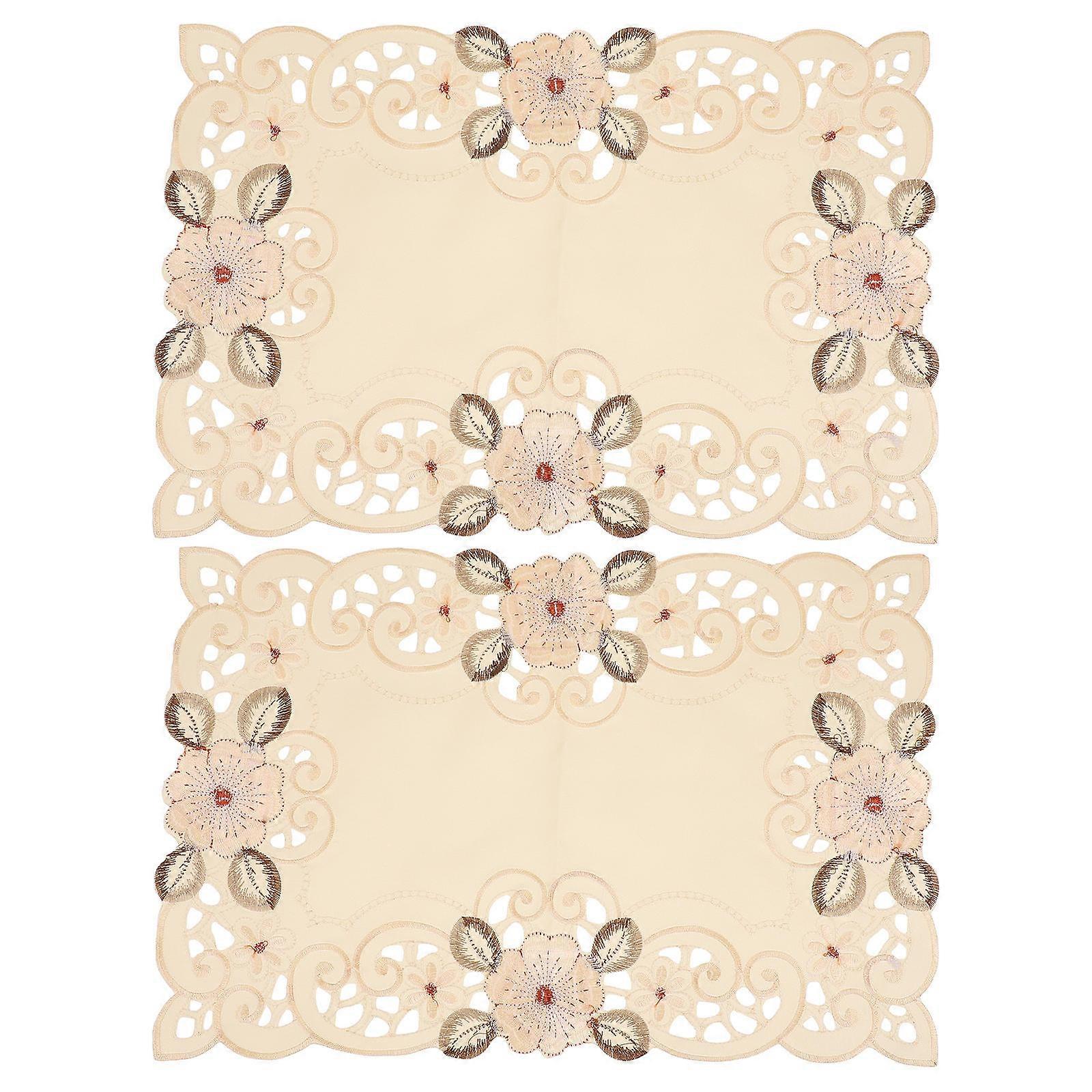 1 Set Classical Embroidery Table Mat Decorative for Home Dining Party Tables Unique Design for Housewarming Christmas Birthday Celebrations