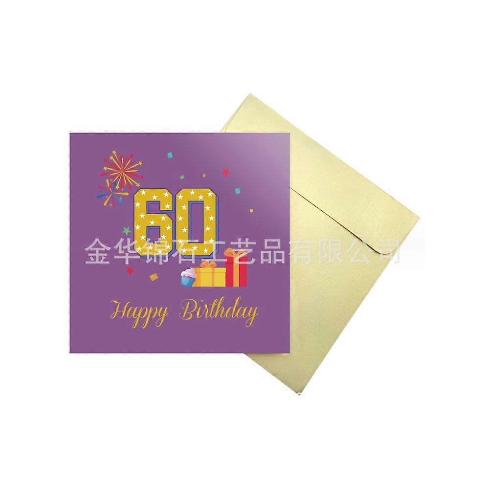 60 year old 3D greeting card+one envelope+one card