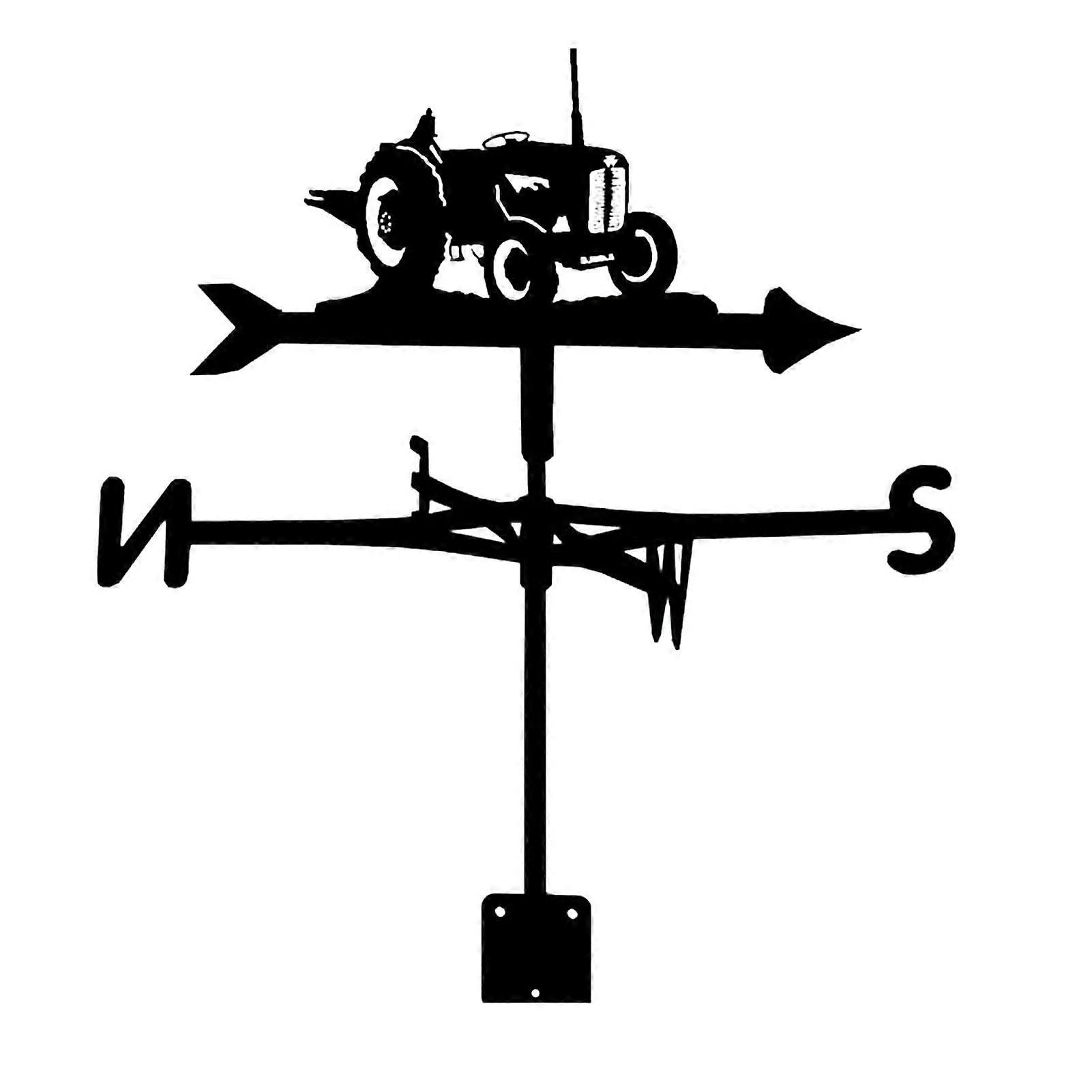 Weather vane with tractor ornament, corrosionresistant, with bracket