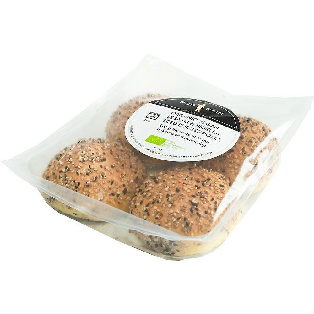 Pur Pain Organic Vegan Sesame & Nigella Seed Rolls 4x50g