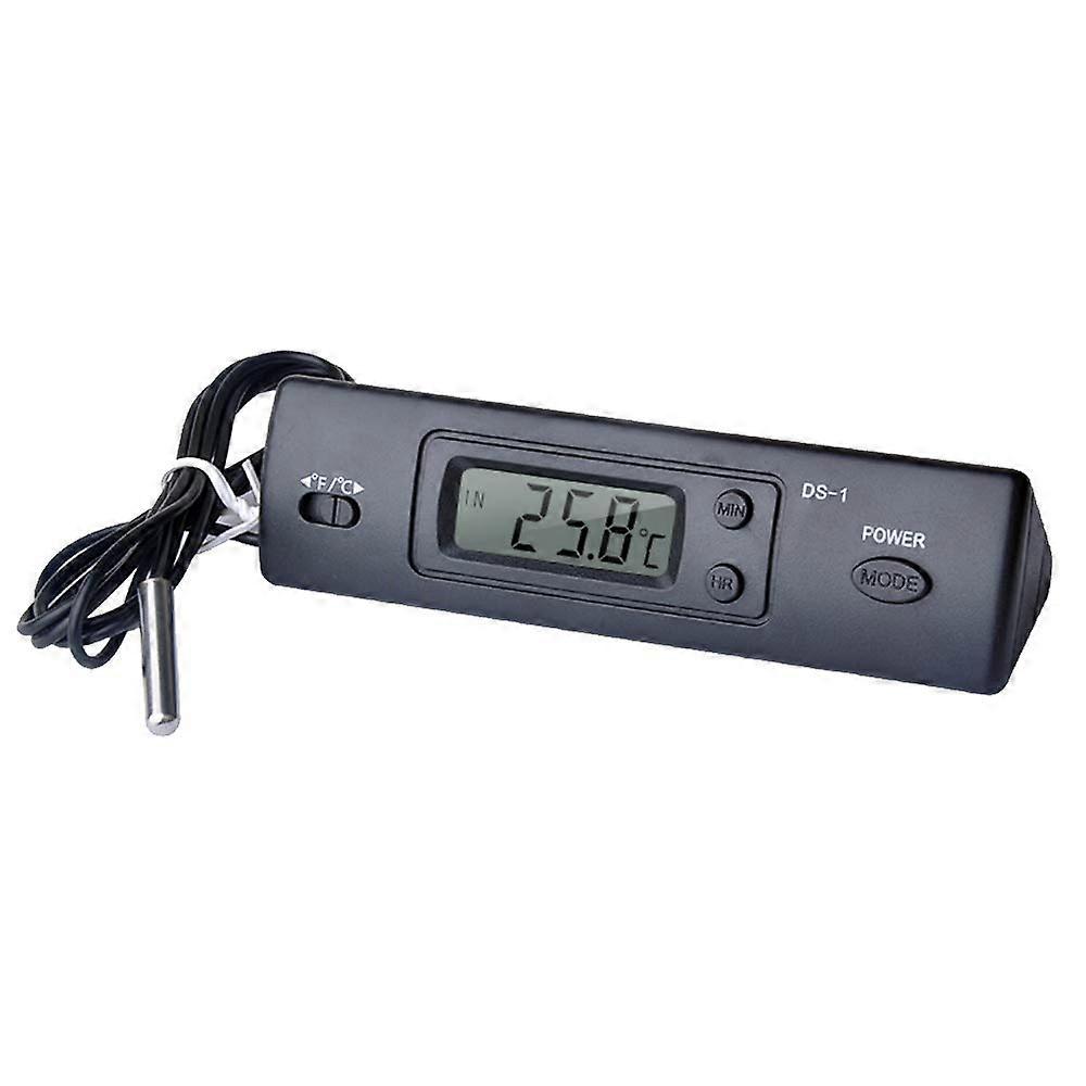Mini Thermometer Electronic Digital Car Thermometer Indoor Outdoor Multifunction Thermometer Time Temperature Display with Probe Ref: 5681