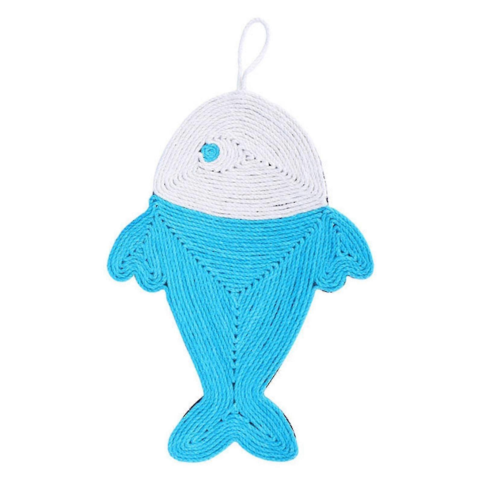 Cat Scratching Pad Durable Non-slip Sisal Cactus Fish Kitten Claw Pad with Hanging Rope for Home