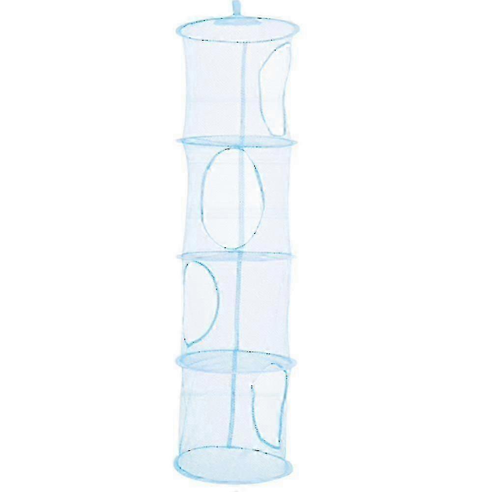 4-Tier Mesh Folding Toy Storage Rack for Kids with Hanging Baskets for Organizing Miscellaneous Items