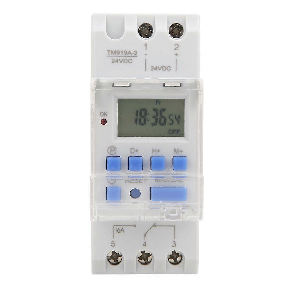Høj kvalitet TM919A-3 24V DC 16A LCD-timer 7 dages timer...