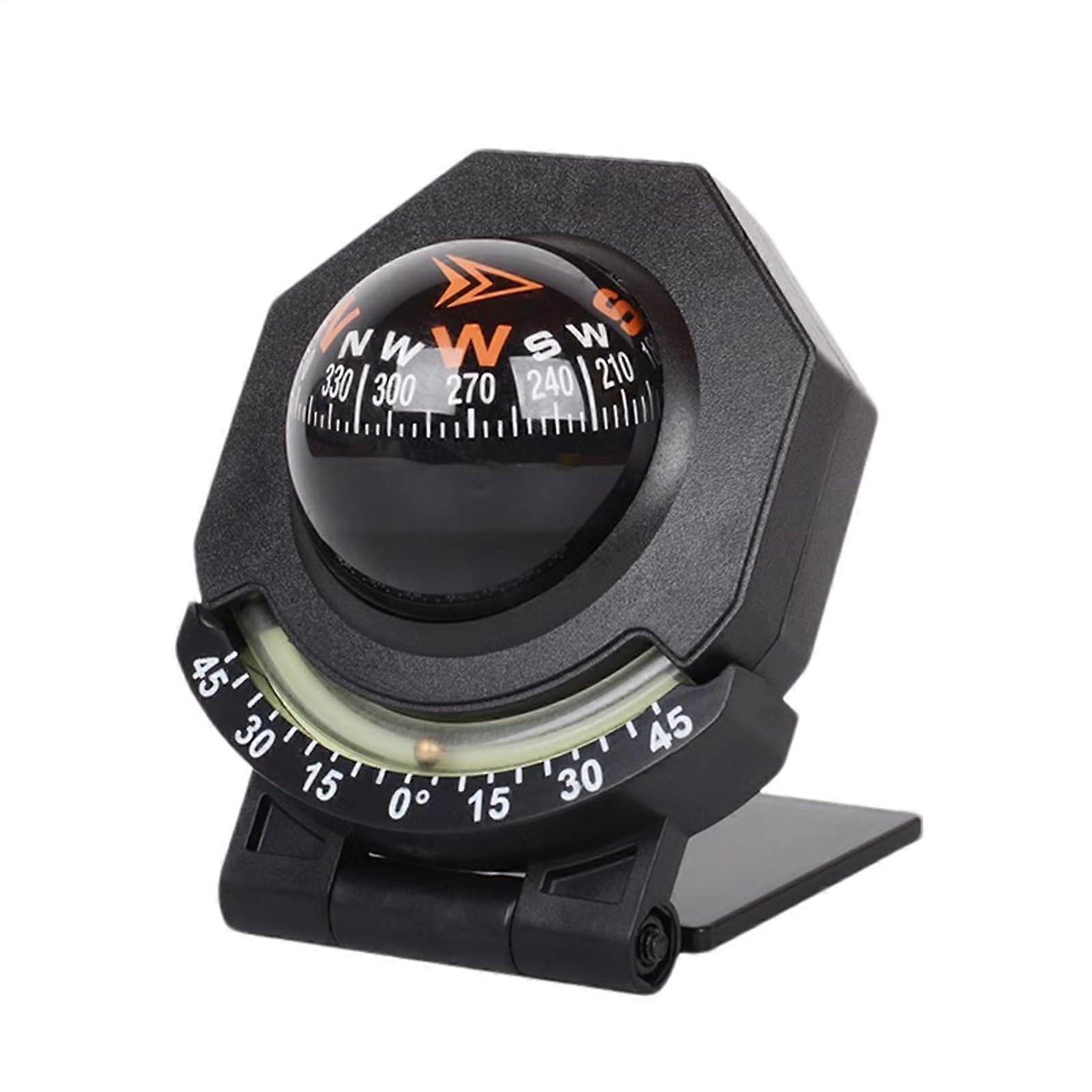Car Navigation Compass with Inclinometer - Foldable 180 Degree Adjustable Compass for Car and Boat, Ideal for Camping and Climbing