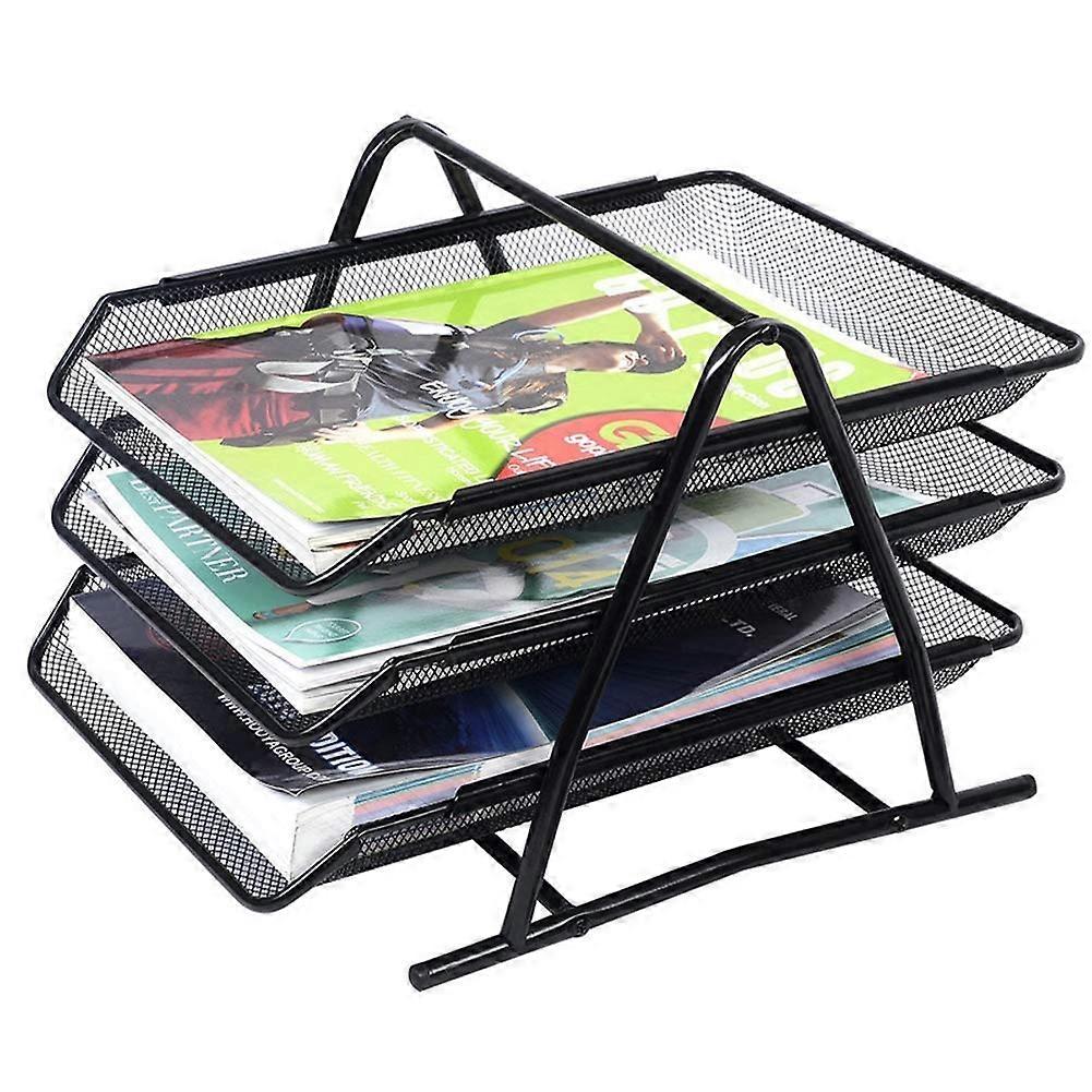 file holder, file racks, frame tray, letter trays, holder, organizer (black) Black