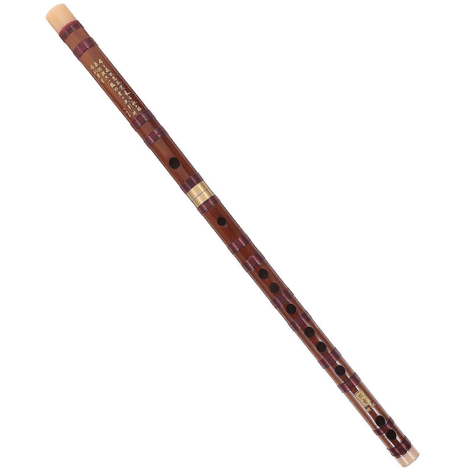 Chinese Flute Portable Wooden Flute for Beginners Dark Brown Synthetic Material Easy to Carry 1 Pc