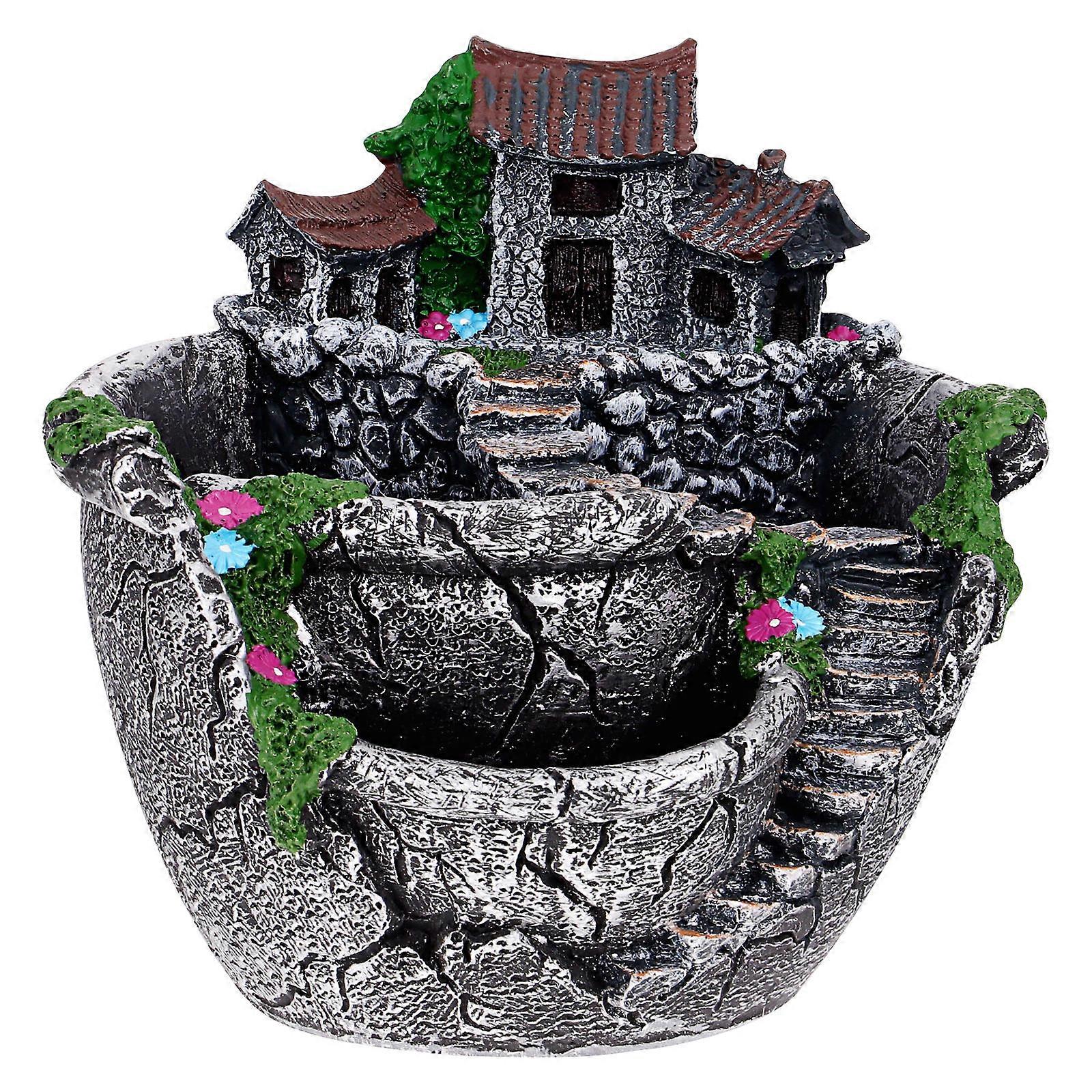 Creative Resin Flower Planter for Gardening Use with Three Pots in Assorted Colors 4x3x3 inches